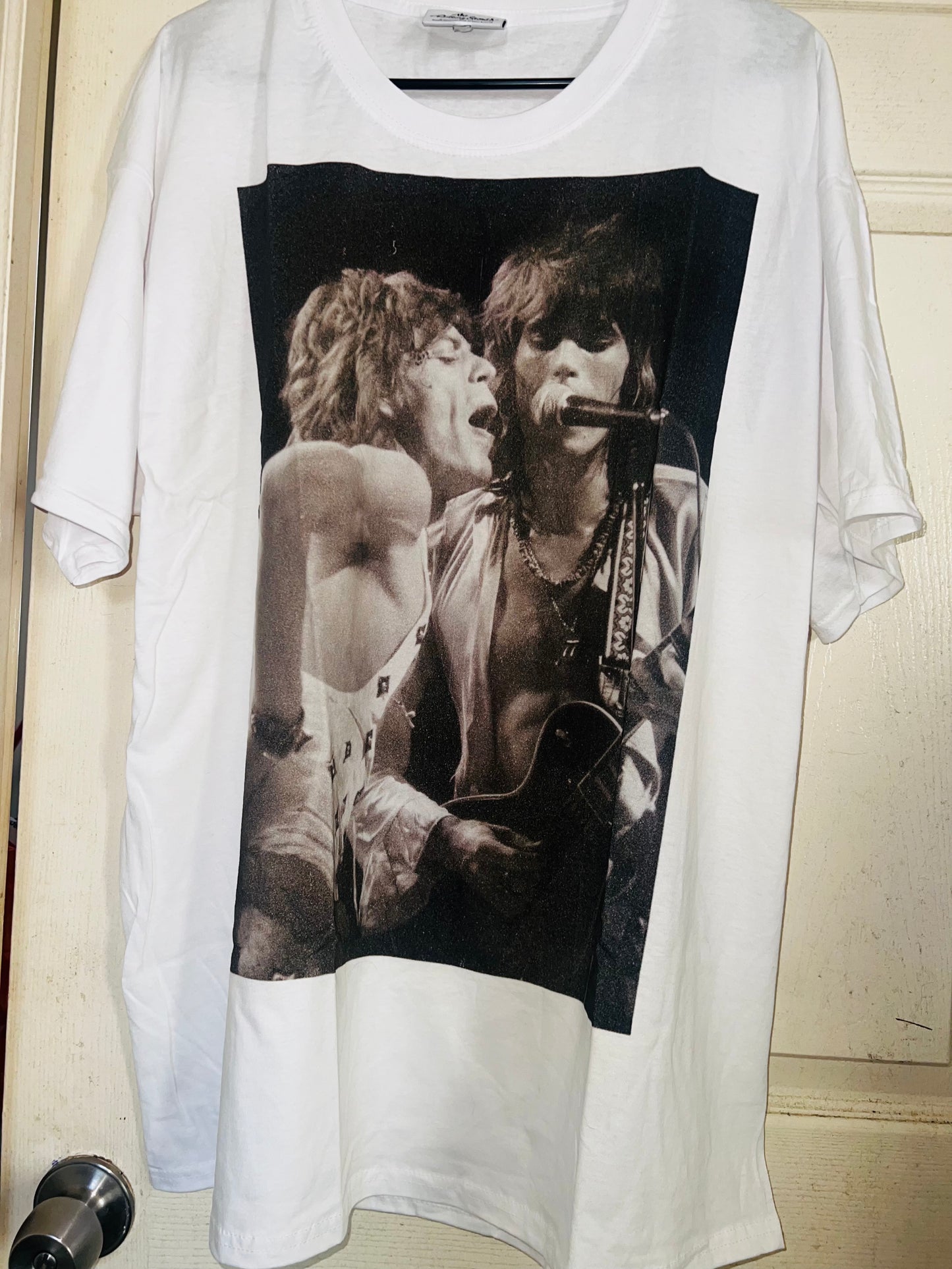 Mick Jagger & Keith Richards Rolling Stones Oversized Distressed Tee