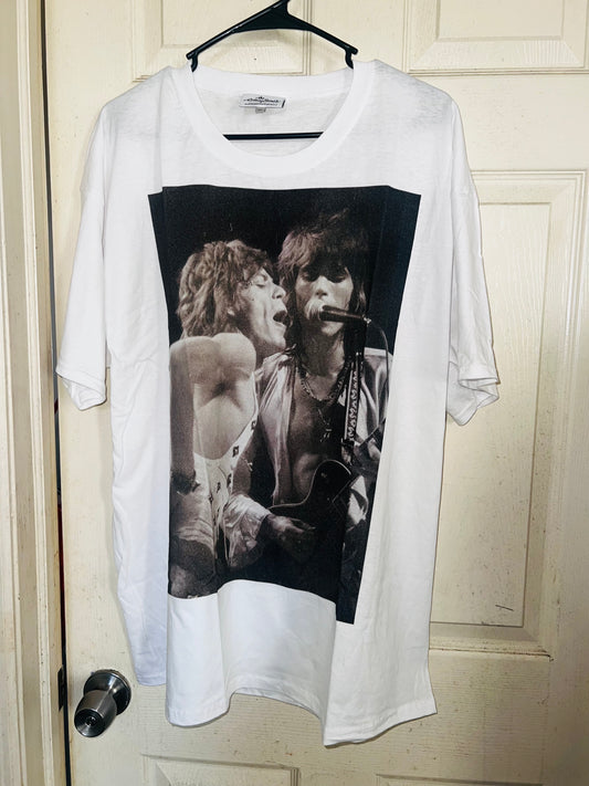 Mick Jagger & Keith Richards Rolling Stones Oversized Distressed Tee