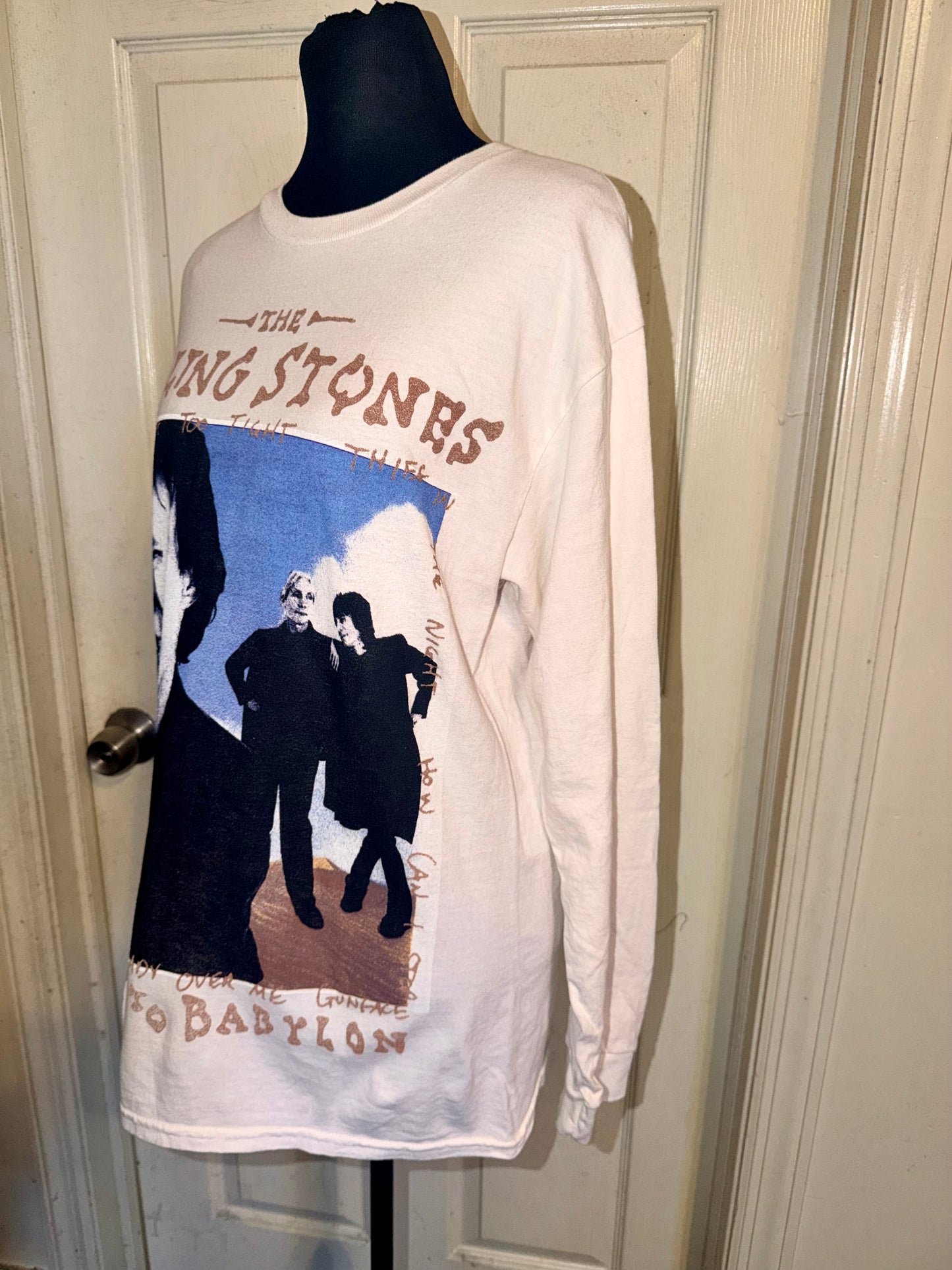 The Rolling Stones Oversized Distressed Long Sleeve Tee