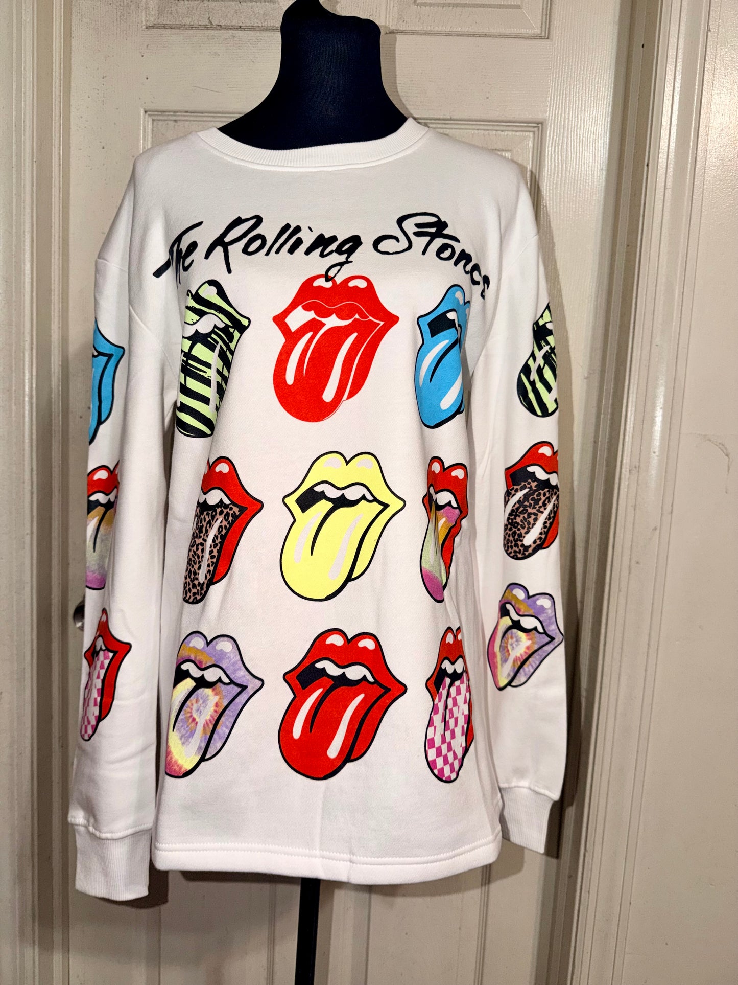 The Rolling Stones Oversized Distressed Sweatshirt