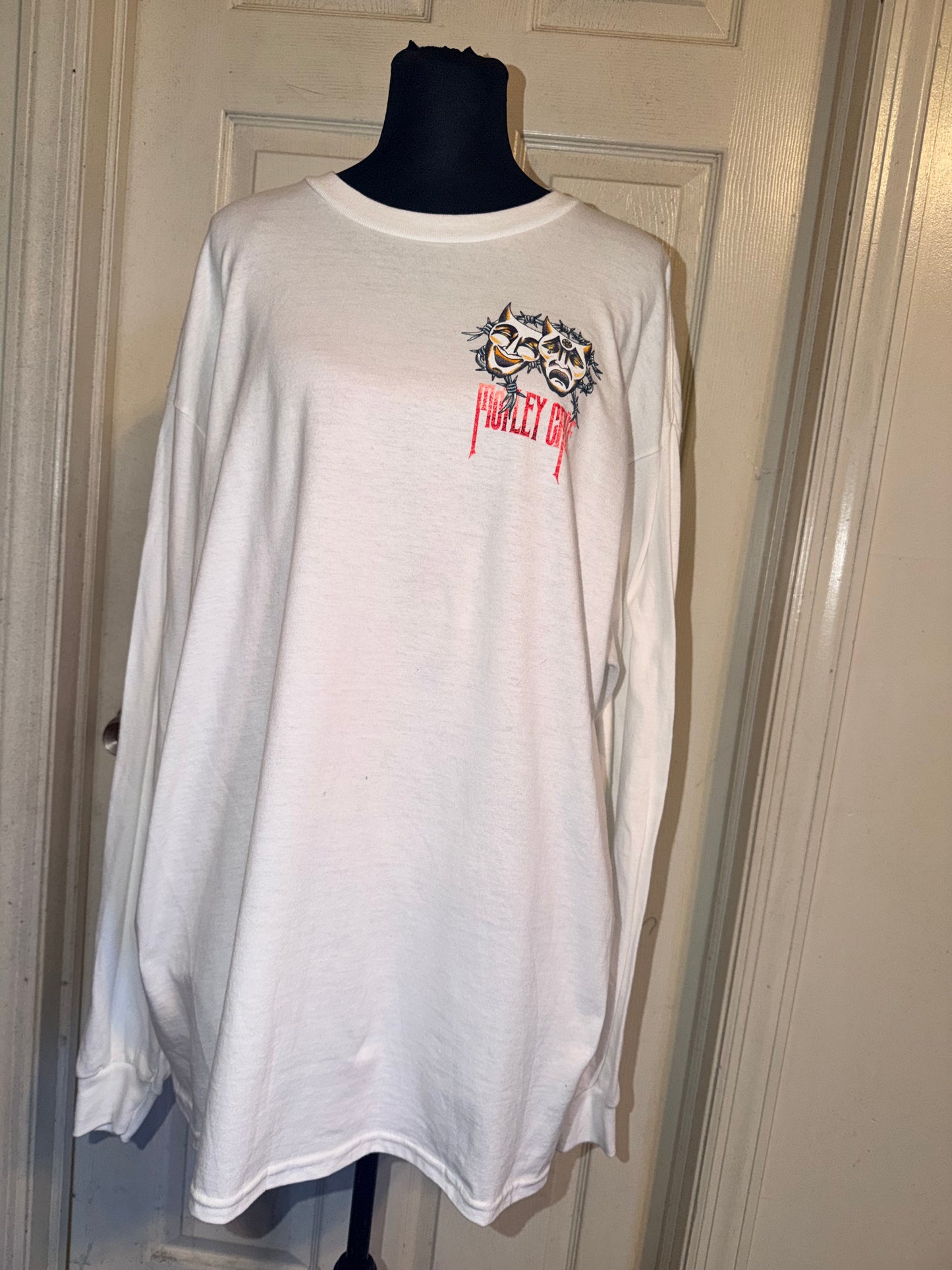 Motley Crue Double Sided Oversized Distressed Long Sleeve Tee