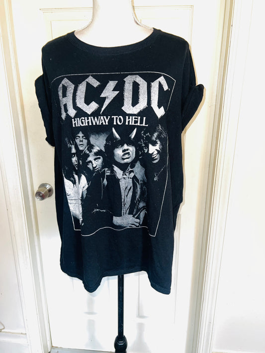 AC/DC Highway to Hell Distressed Oversized Tee
