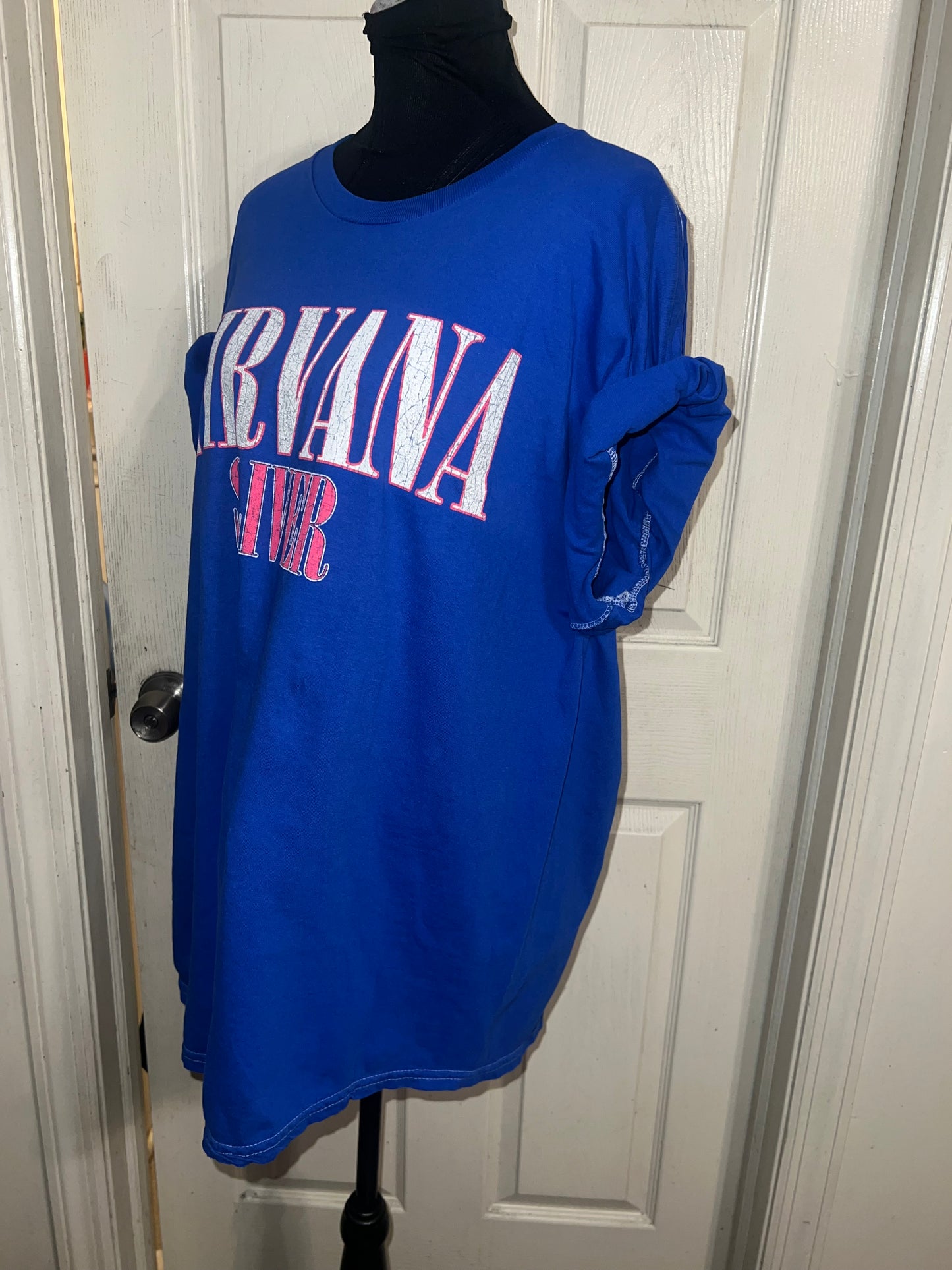 Nirvana Double Sided Oversized Distressed Tee