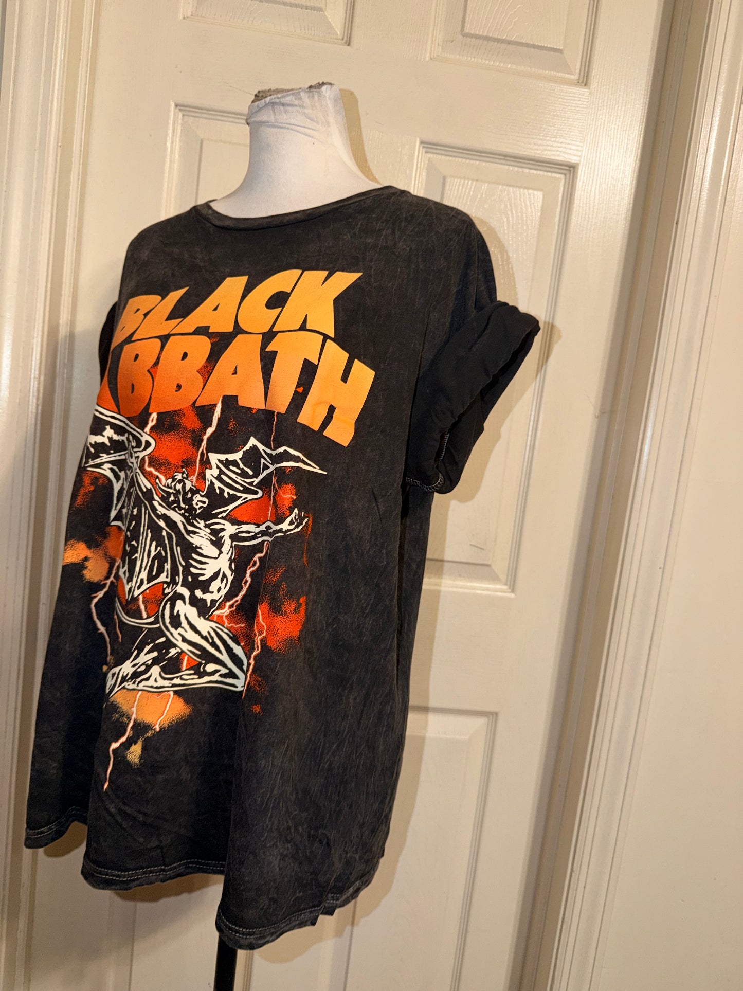 Black Sabbath Double Sided Oversized Distressed Tee