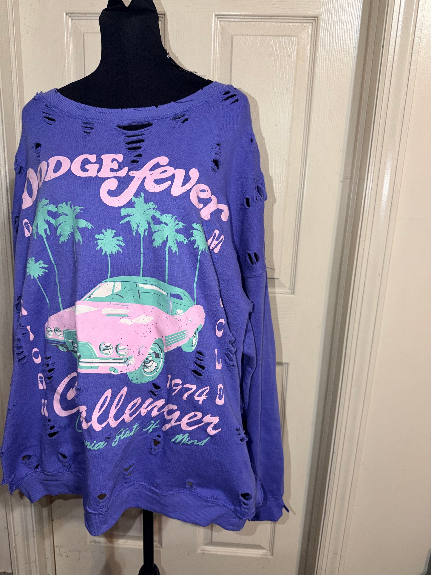 Dodge Challenger Oversize Distressed Sweatshirt