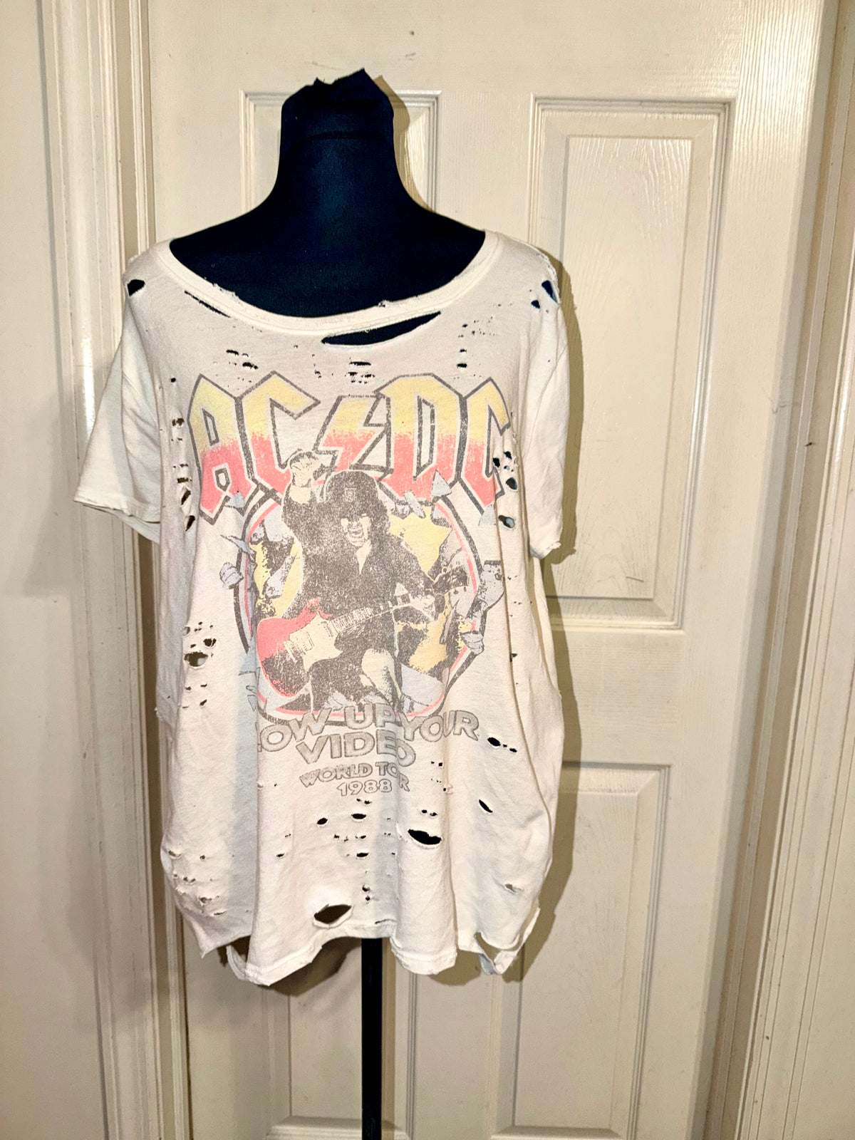 AC/DC Oversized Distressed Tee (as is)