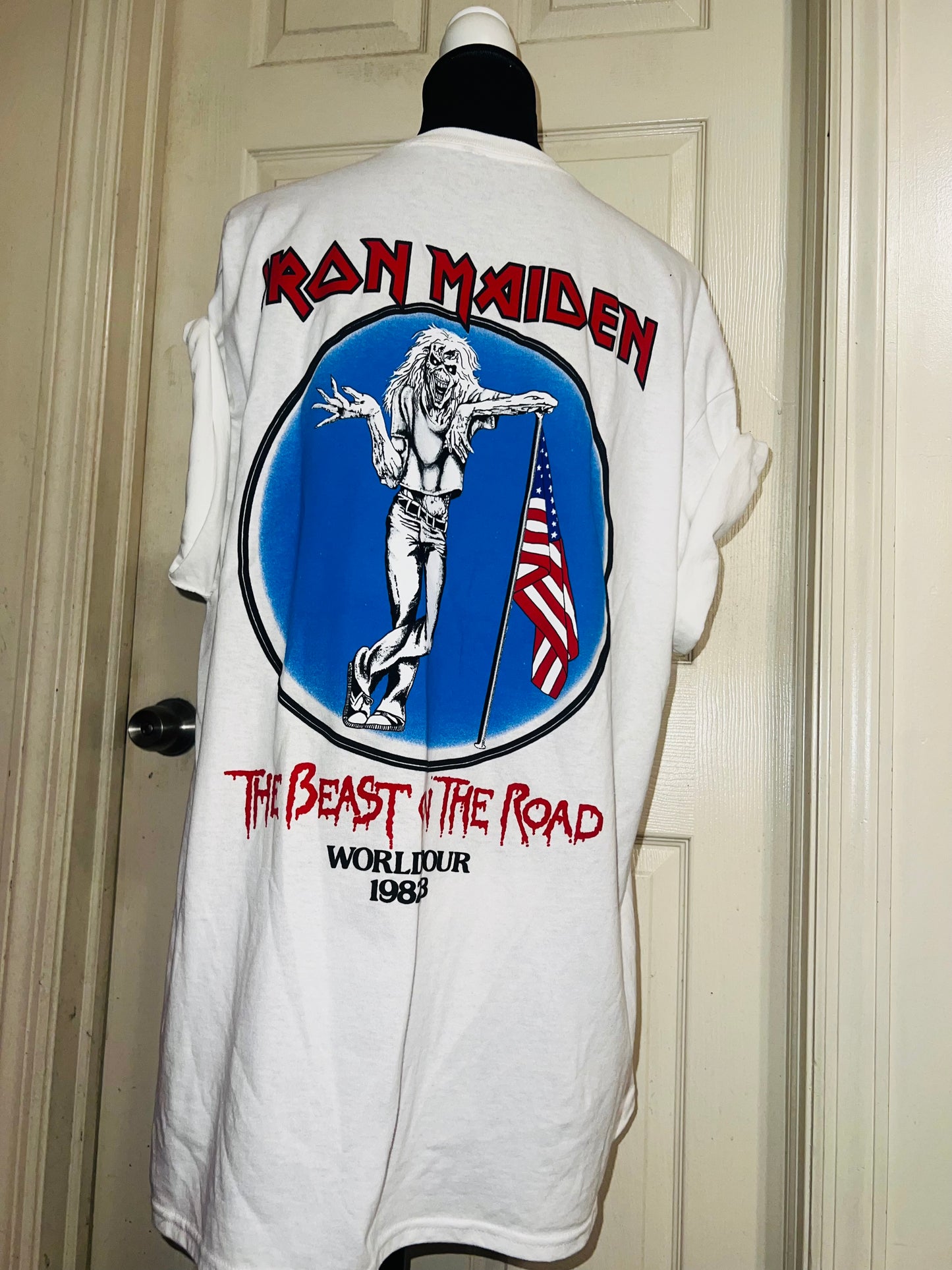 Iron Maiden Double Sided Oversized Distressed Tee