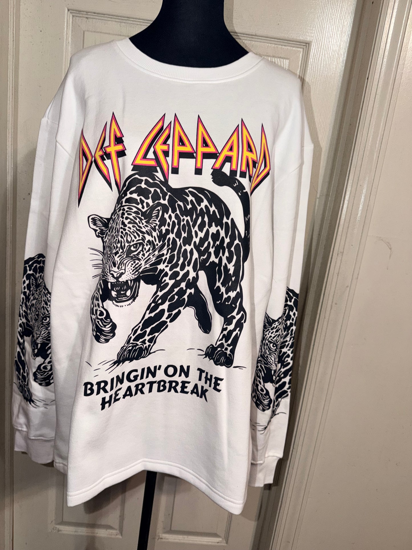 Def Leppard Oversized Distressed Sweatshirt
