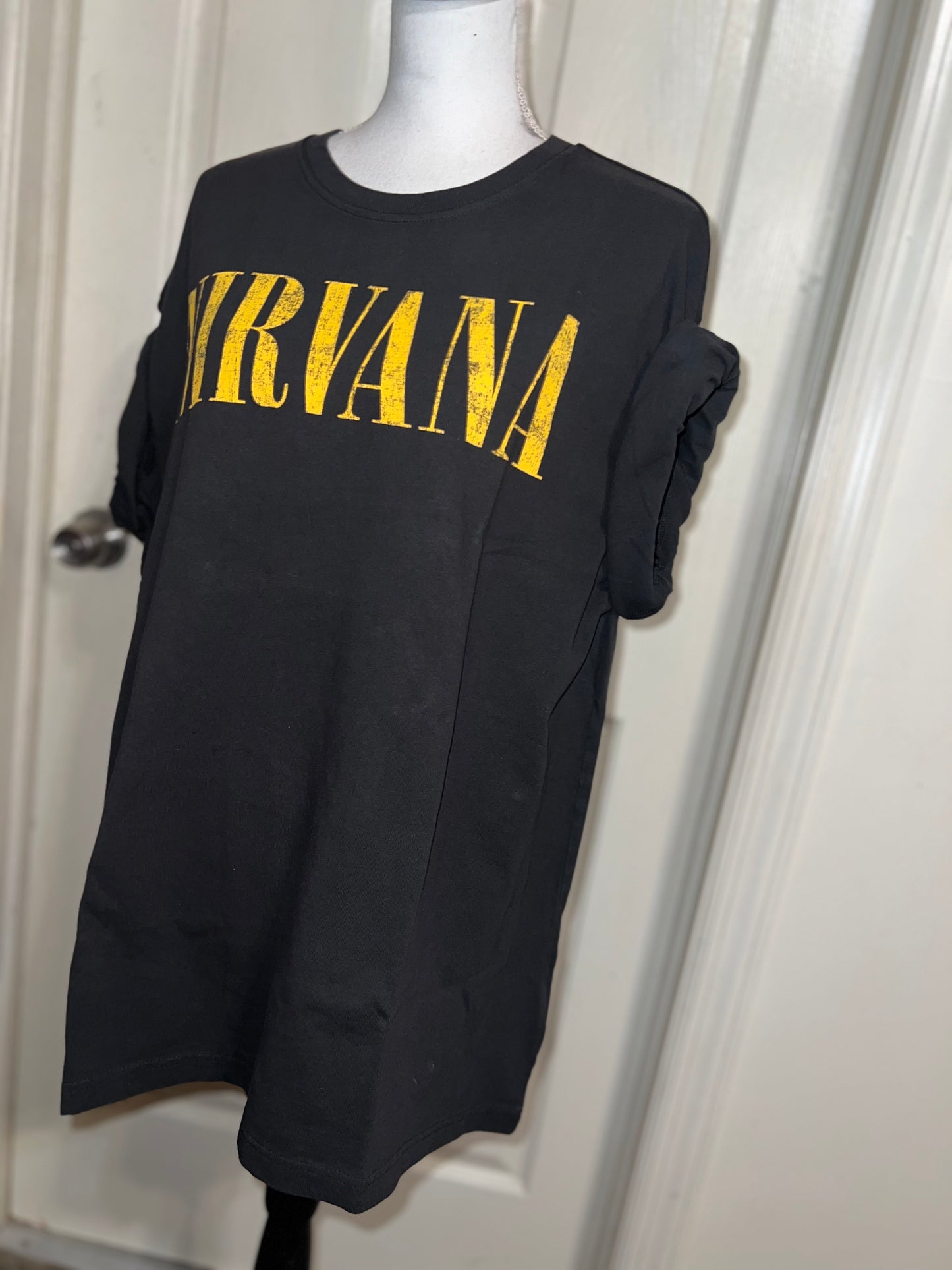 Nirvana Double Sided Oversized Distressed Tee