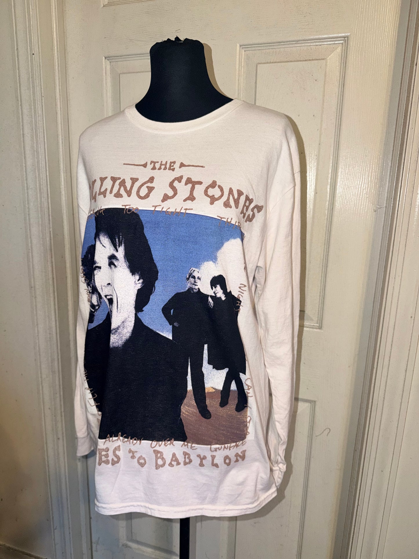 The Rolling Stones Oversized Distressed Long Sleeve Tee