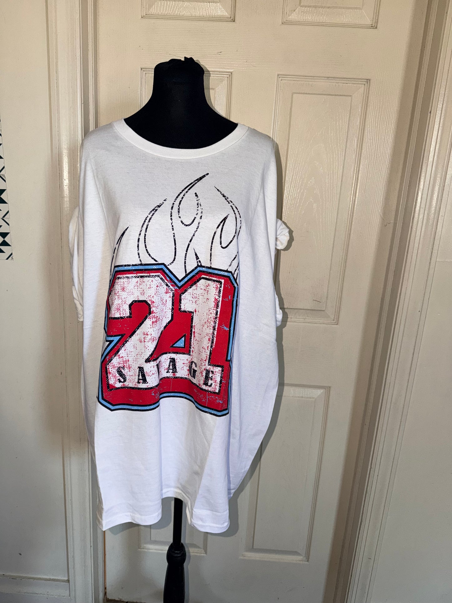 21 Savage Oversized Distressed Tee