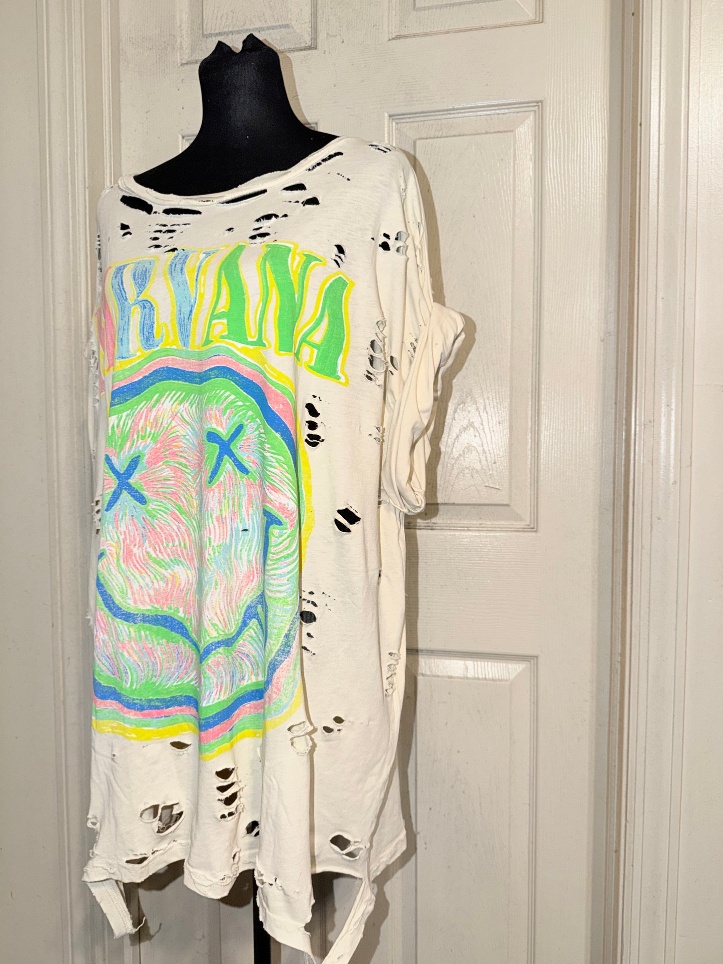 Nirvana Oversized Distressed Tee