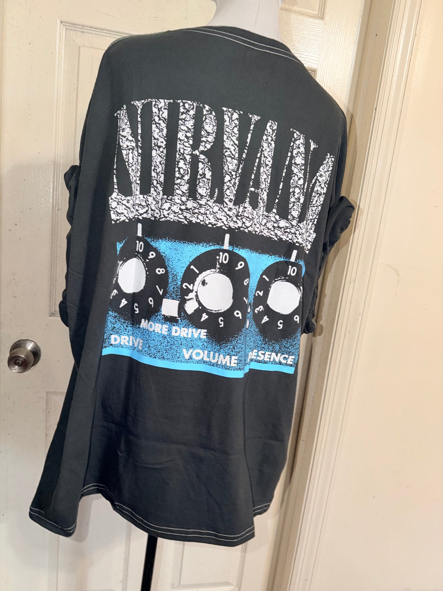 Nirvana Double Sided Oversized Distressed Tee