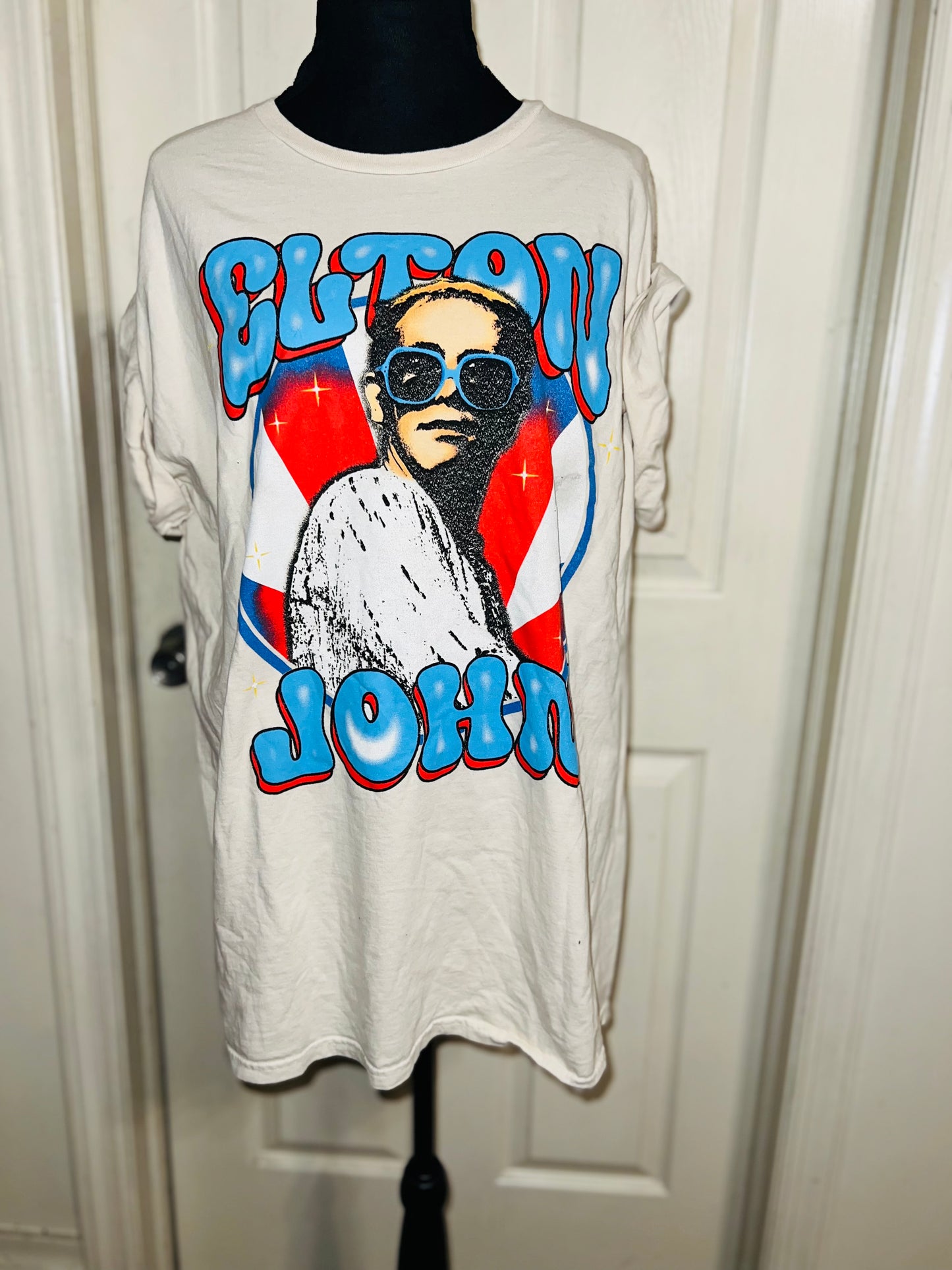 Elton John Oversized Distressed Tee