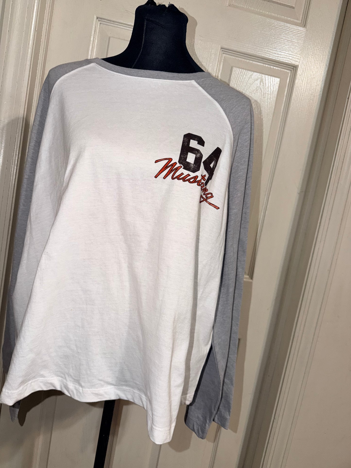 Ford Mustang Double Sided Oversized Distressed Long Sleeve Tee