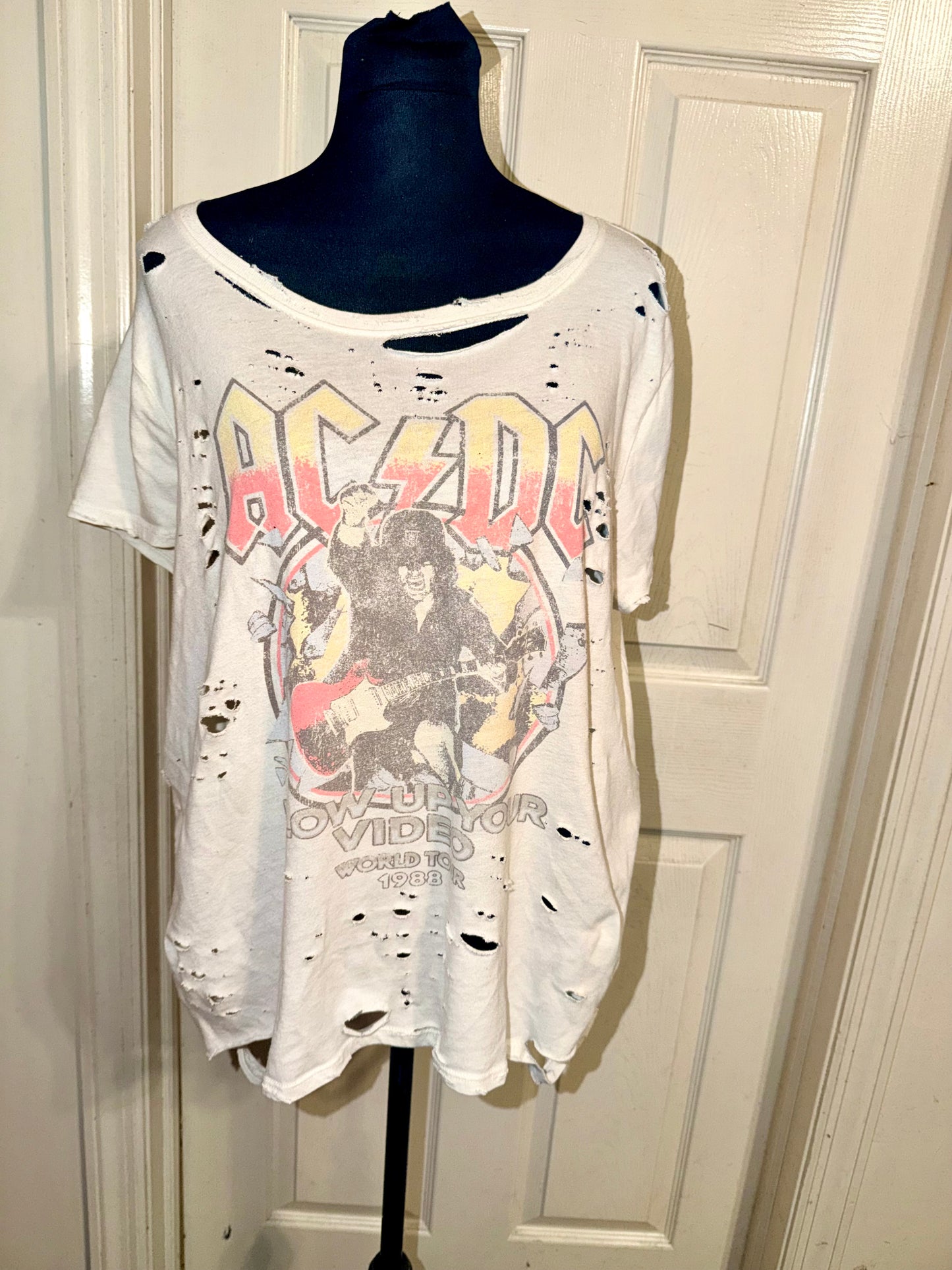 AC/DC Oversized Distressed Tee (as is)