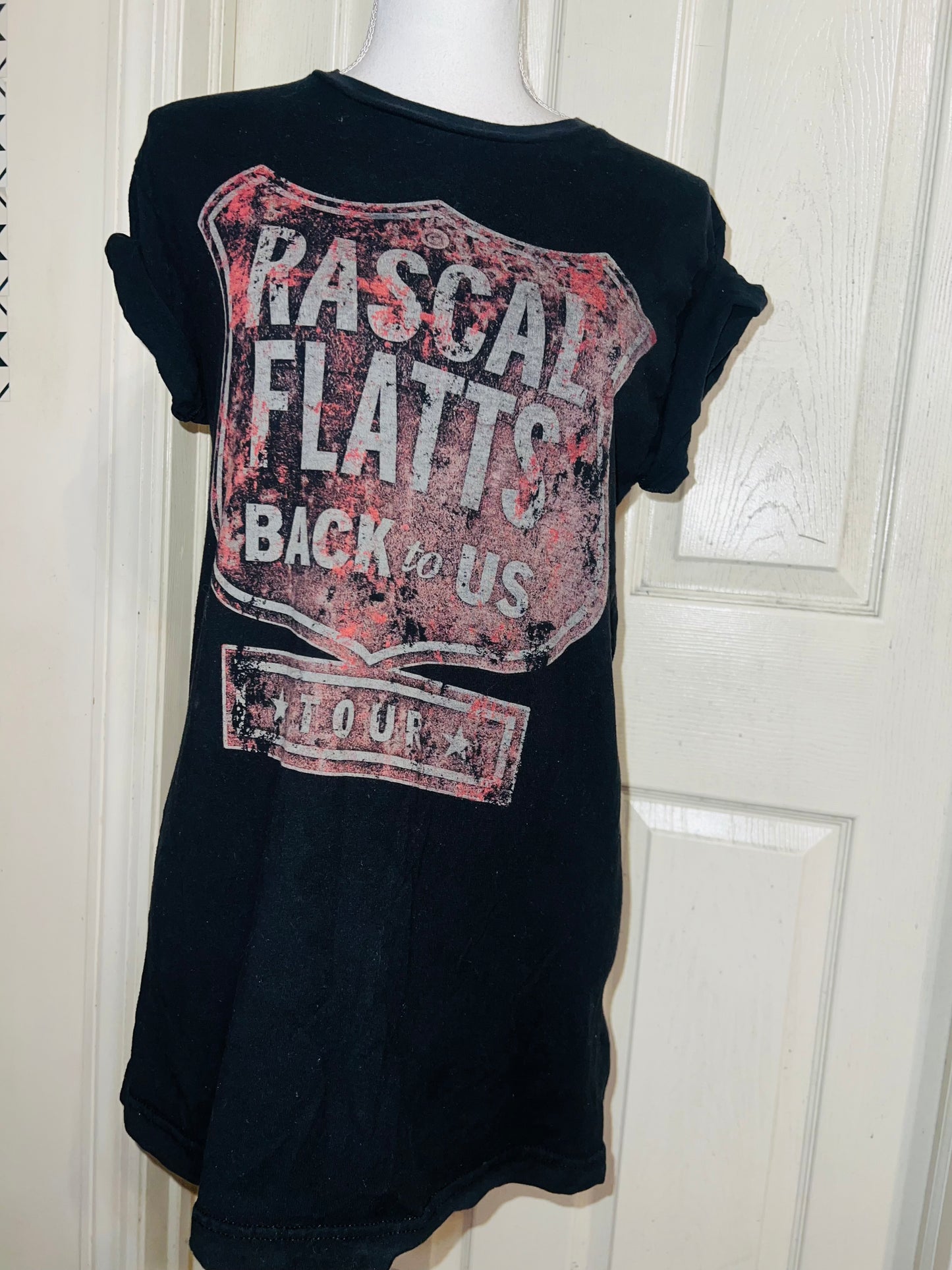 Rascal Flatts Double Sided Oversized Distressed Tee