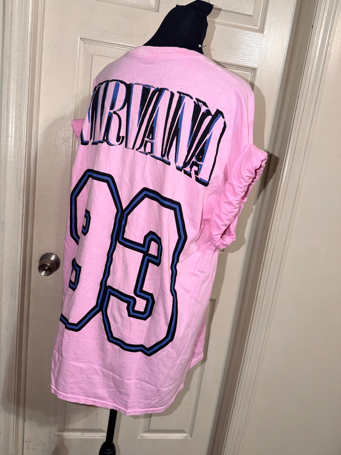 Nirvana Double Sided Oversized Distressed Tee