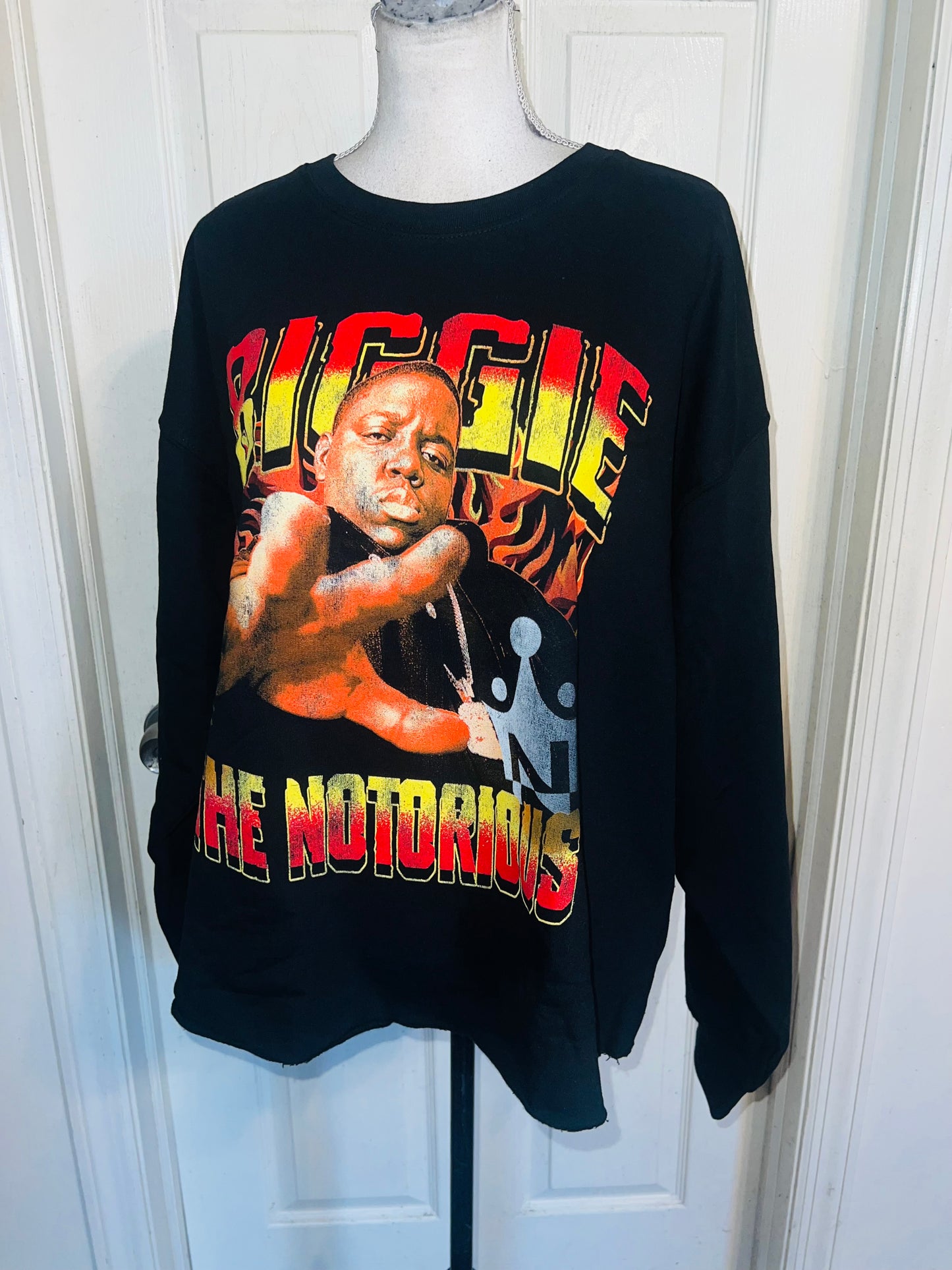 Biggie Smalls Oversized Distressed Sweatshirt