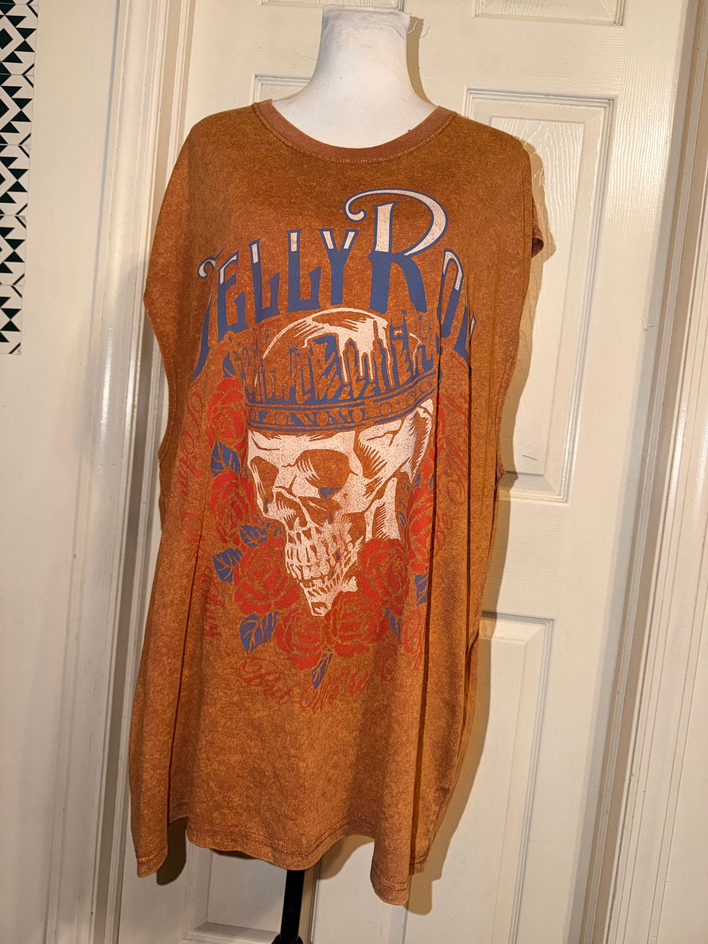 Jelly Roll Double Sided Oversized Distressed Tank