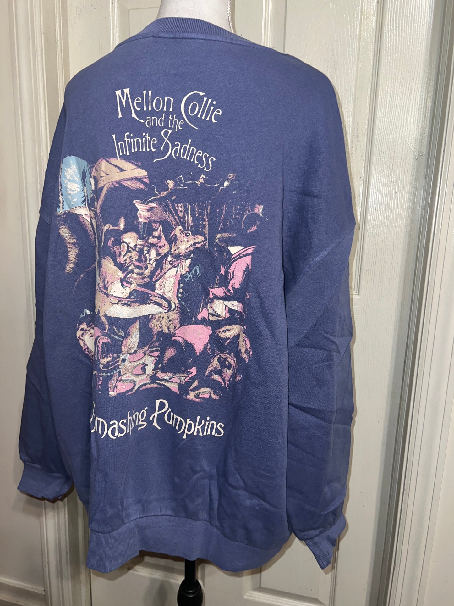 The Smashing Pumpkins Double Sided Oversized Distressed Sweatshirt