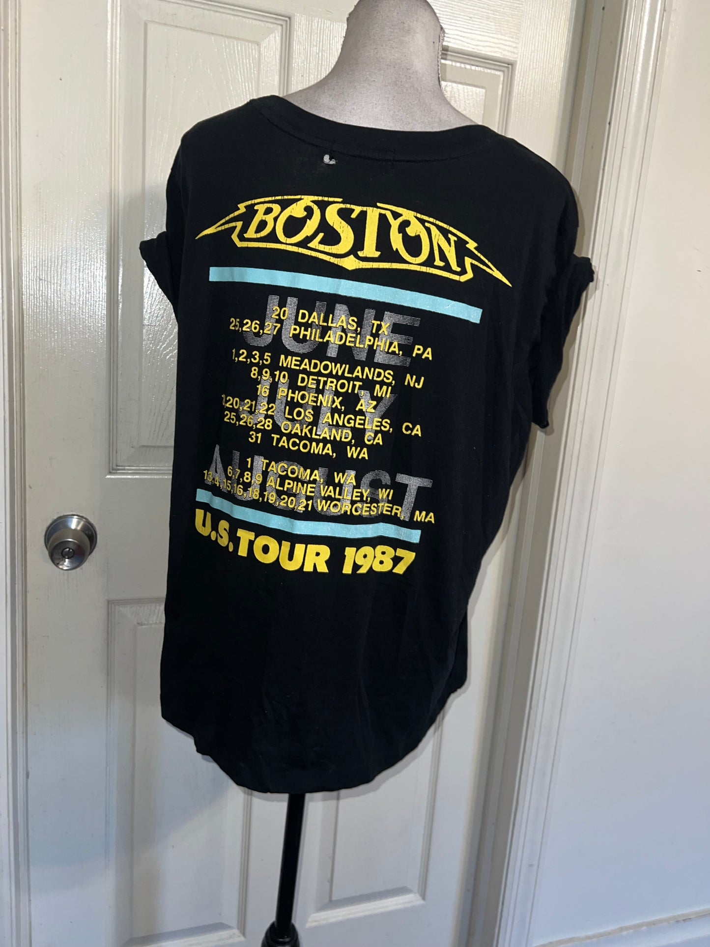 Boston Double Sided Oversized Distressed Tee