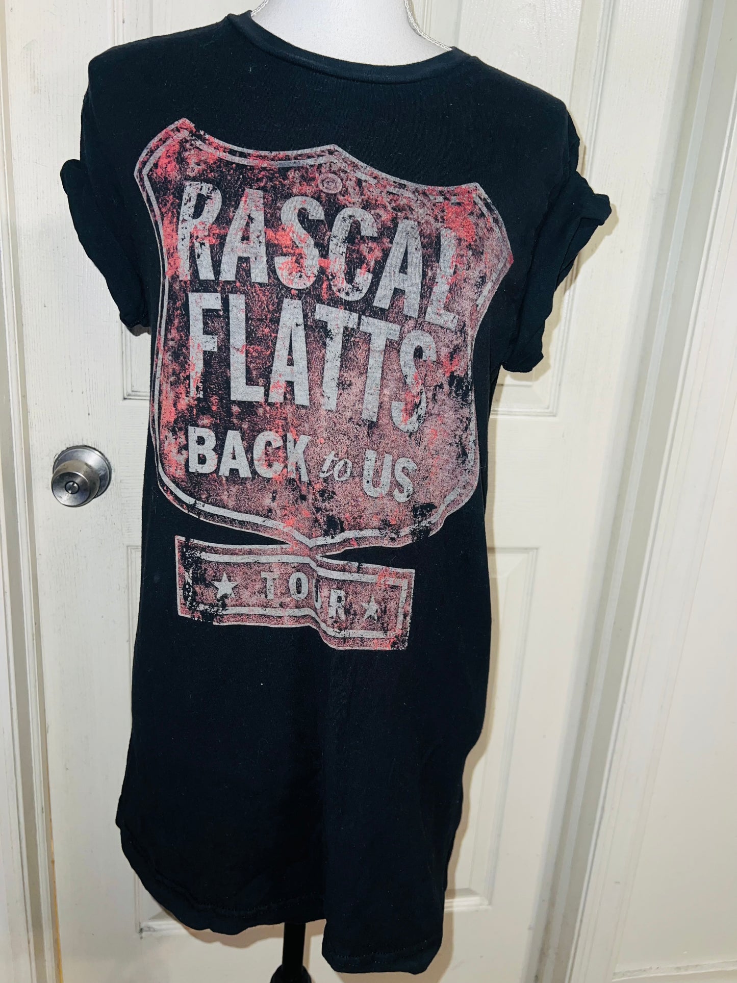 Rascal Flatts Double Sided Oversized Distressed Tee