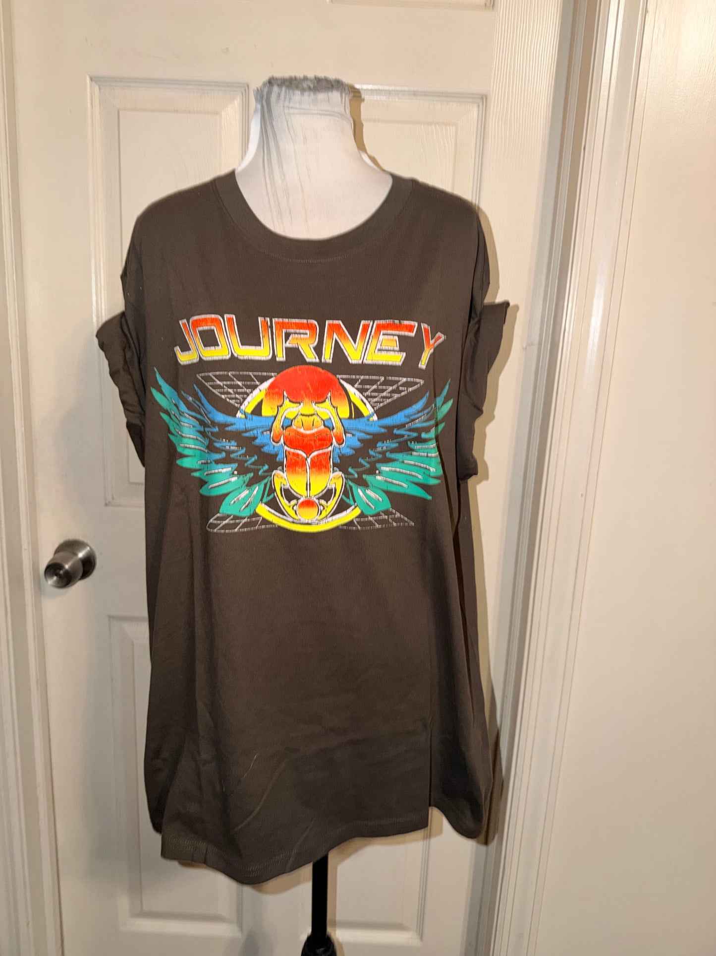 Journey Double Sided Oversized Distressed Tee