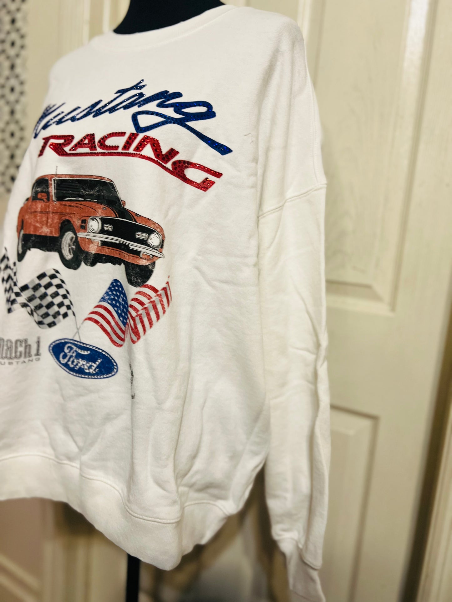 Ford Mustang Oversized Distressed Sweatshirt