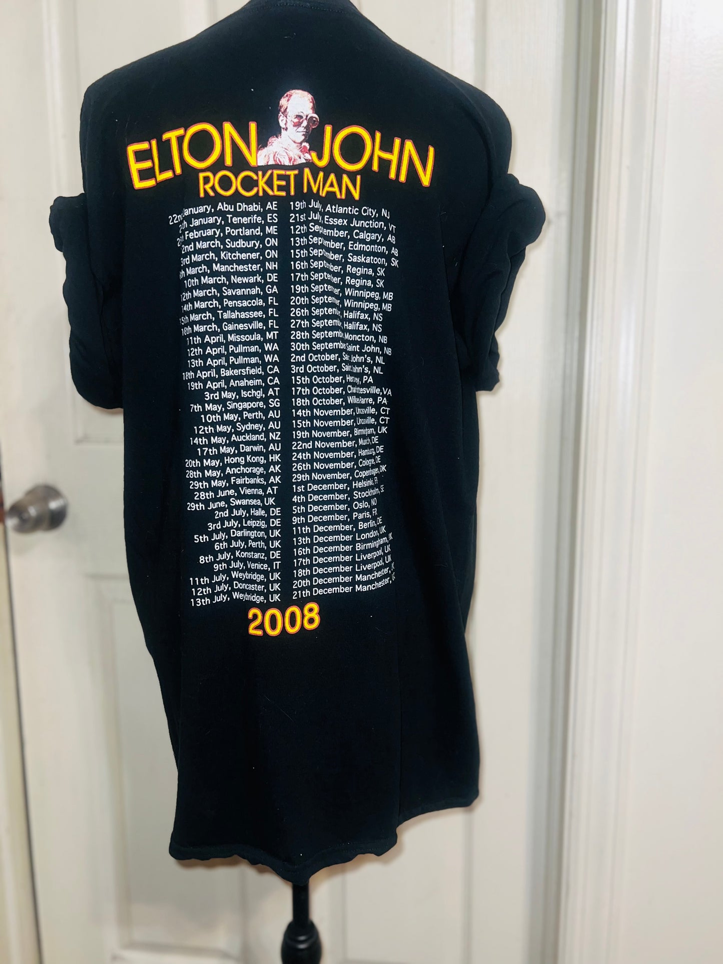 Elton John Vintage Double Sided Oversized Distressed Tee