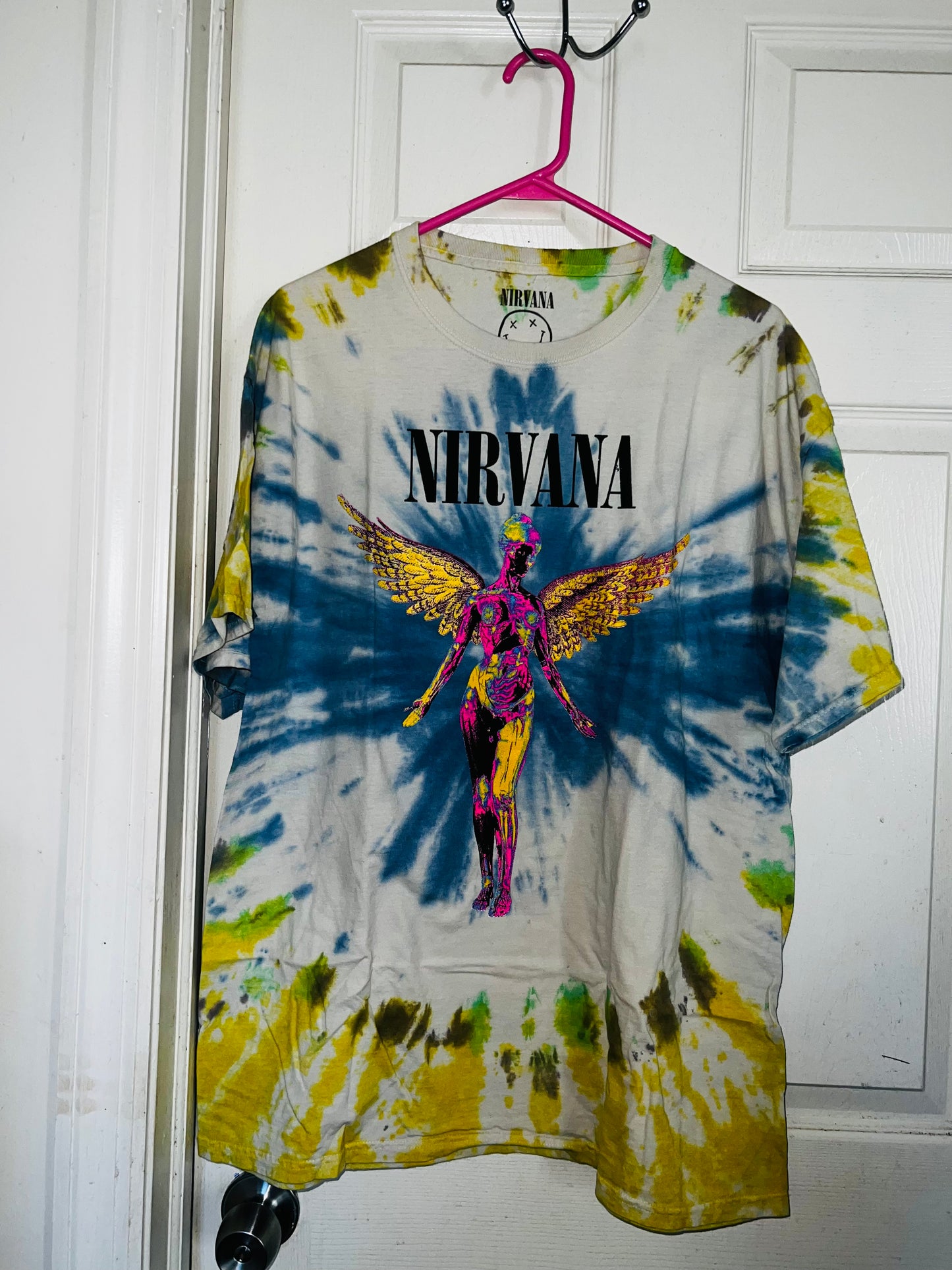 Nirvana Tie Die Oversized Distressed Tee