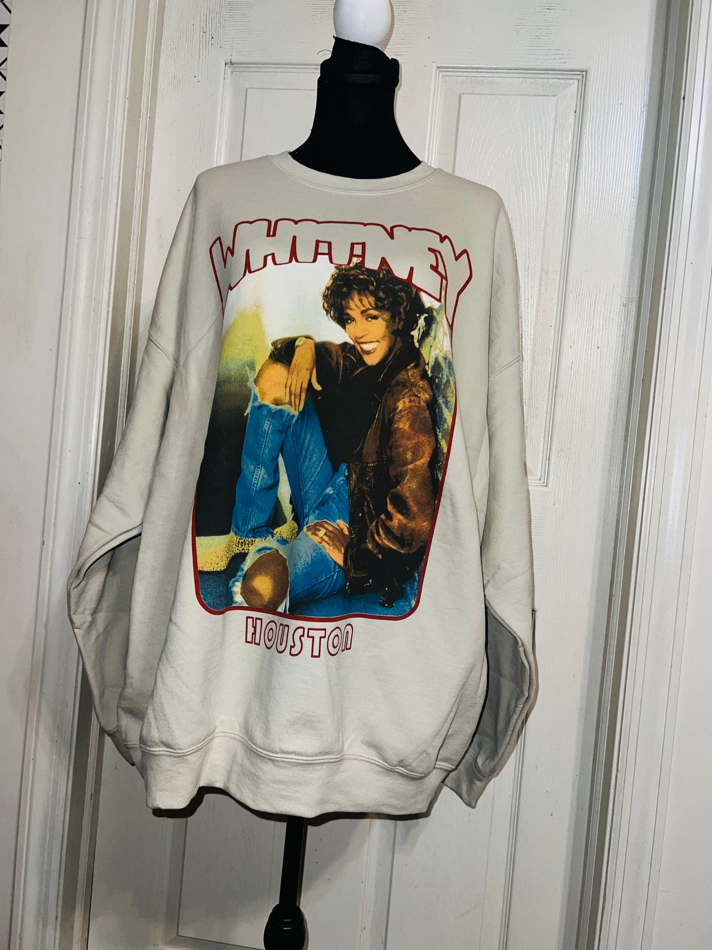 Whitney Houston Oversized Distressed Sweatshirt