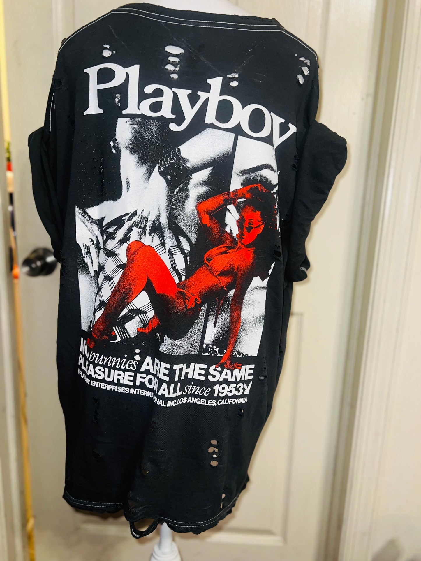 Playboy Double Sided Oversized Distressed Tee