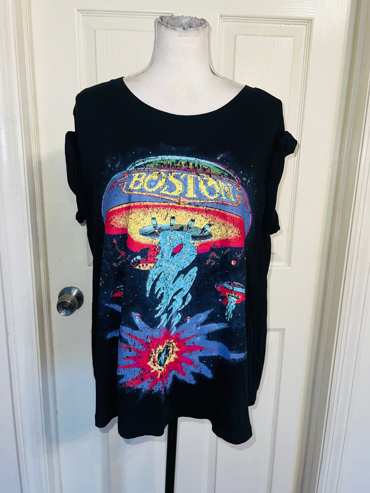 Boston Double Sided Oversized Distressed Tee