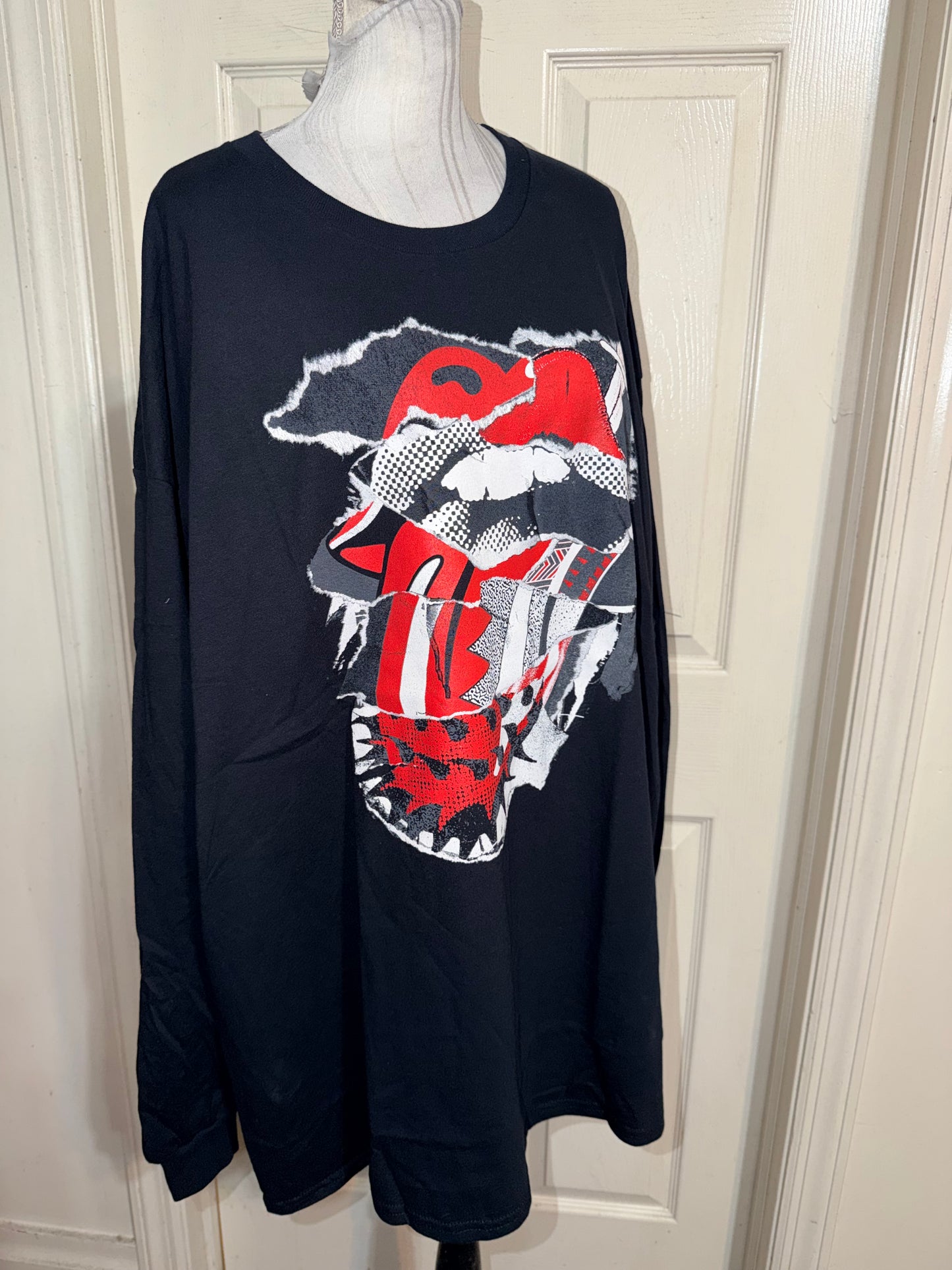 The Rolling Stones Oversized Distressed Long Sleeve Tee