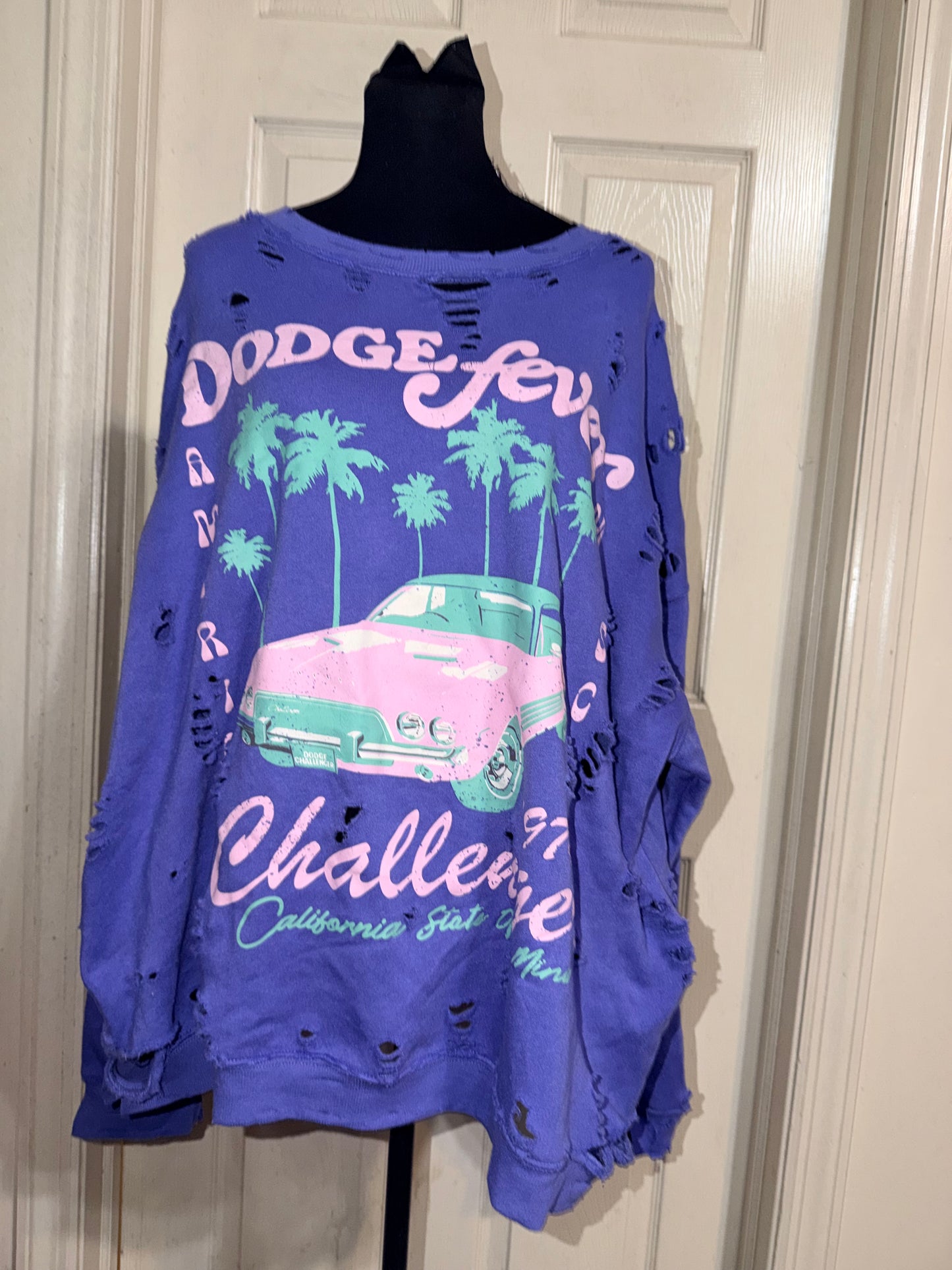 Dodge Challenger Oversize Distressed Sweatshirt