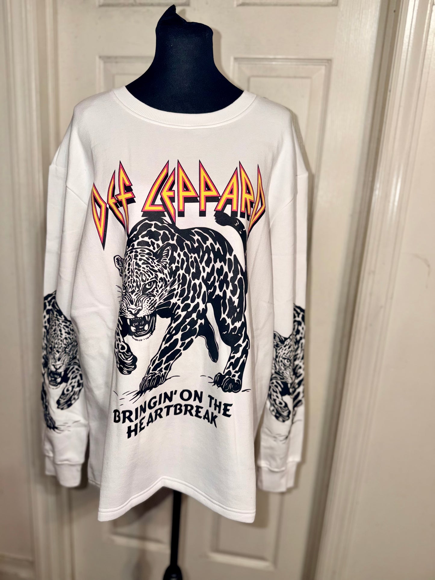 Def Leppard Oversized Distressed Sweatshirt