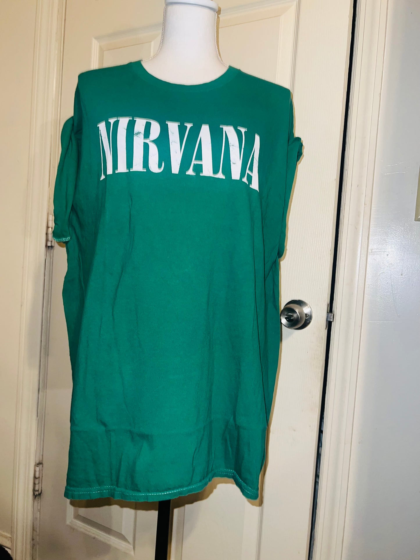 Nirvana Double Sided Oversized Distressed Tee