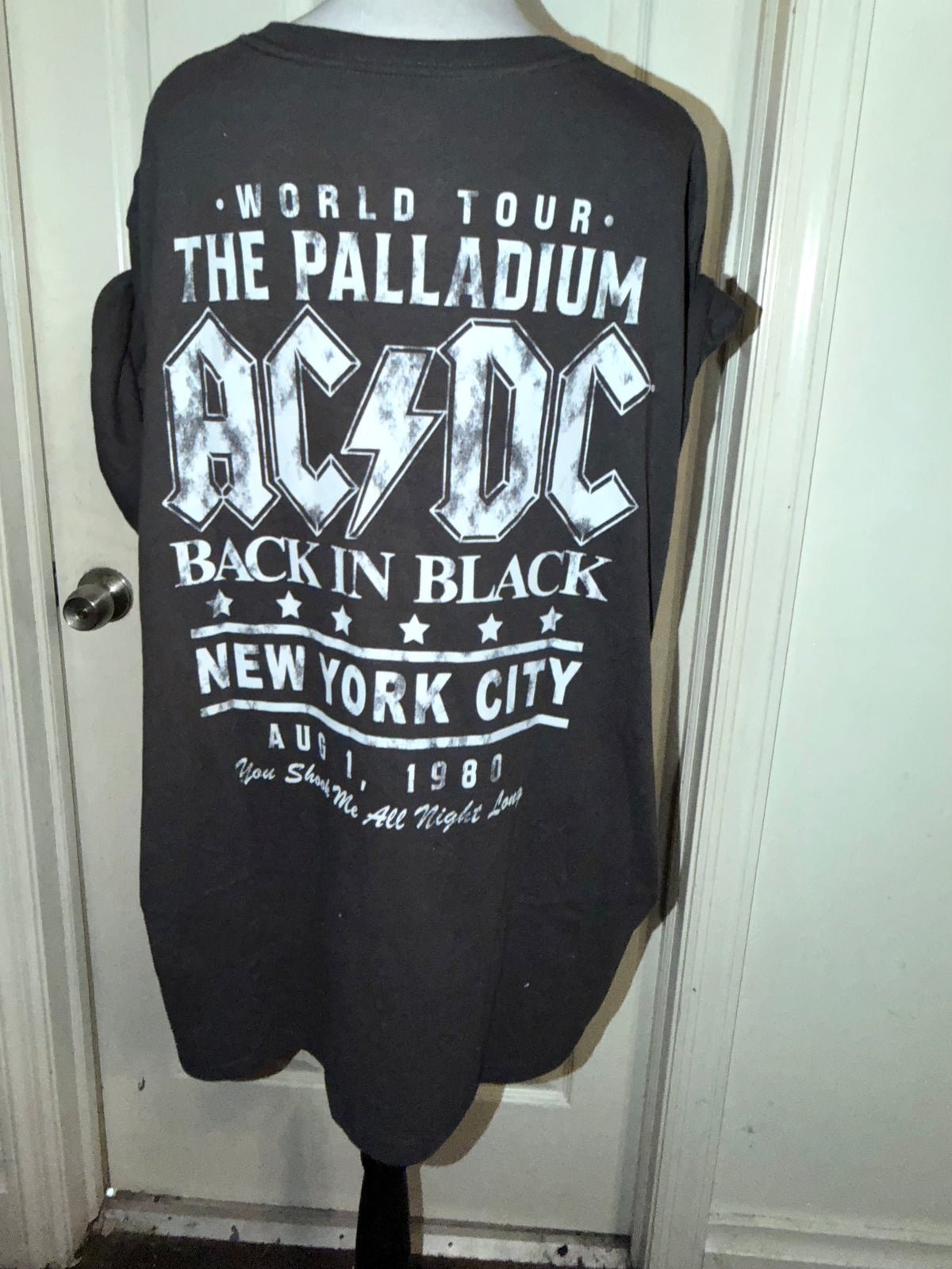 AC/DC Double Sided Oversized Distressed Tee