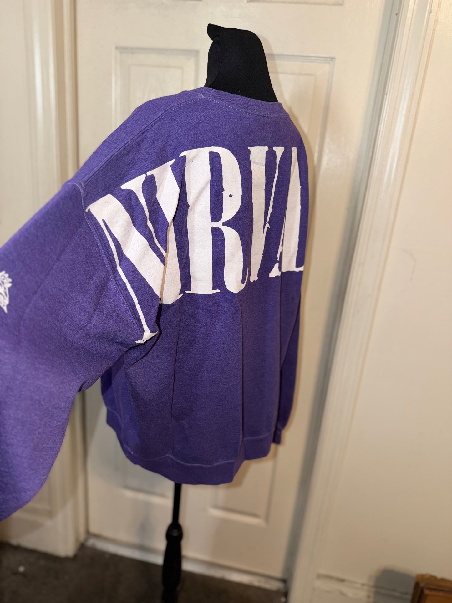 Nirvana Double Sided Oversized Distressed Sweatshirt