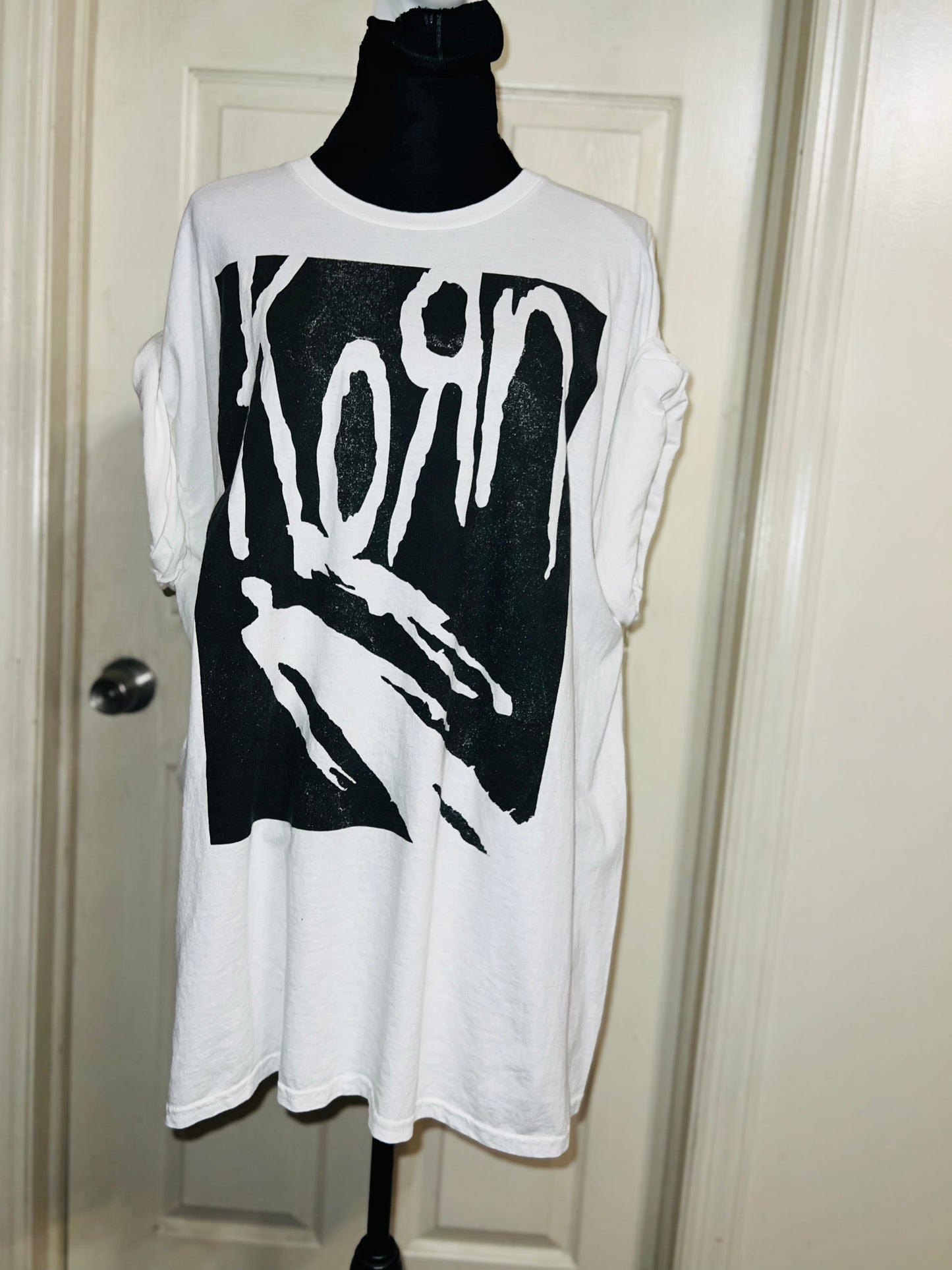 Korn Oversized Distressed T-Shirt