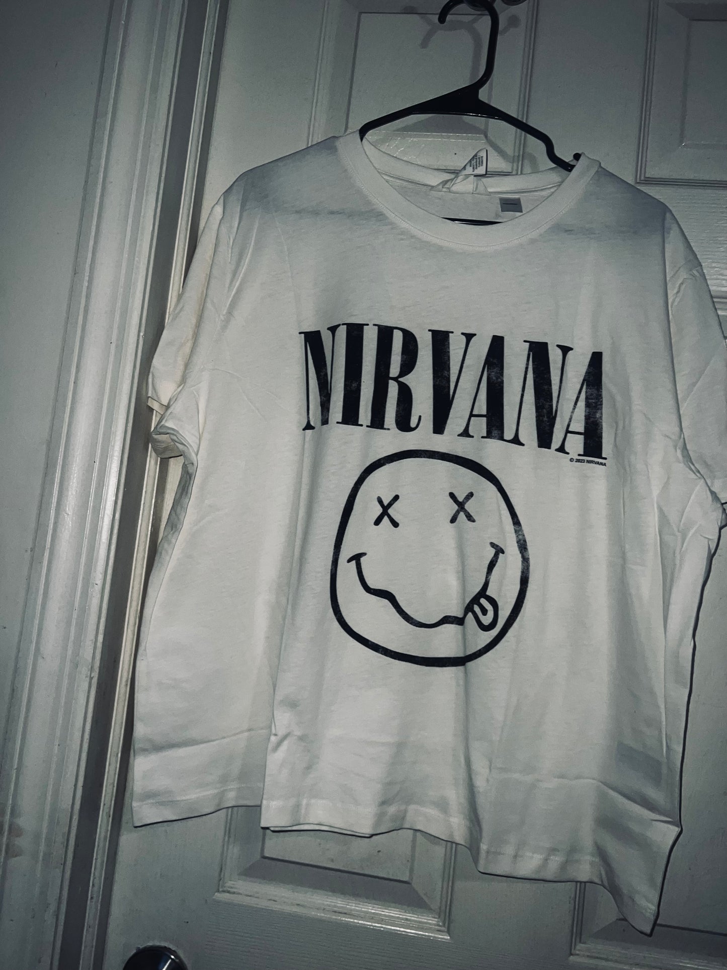 Nirvana Off White Distressed Tee