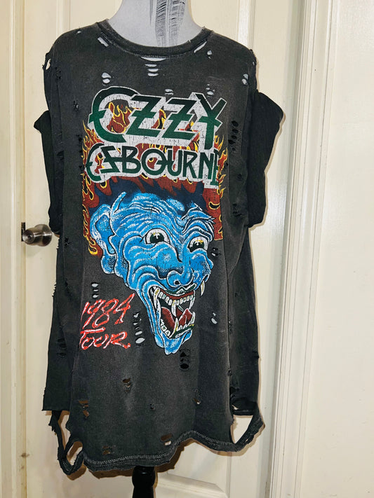Ozzy Osbourne Double Sided Oversized Distressed Tee
