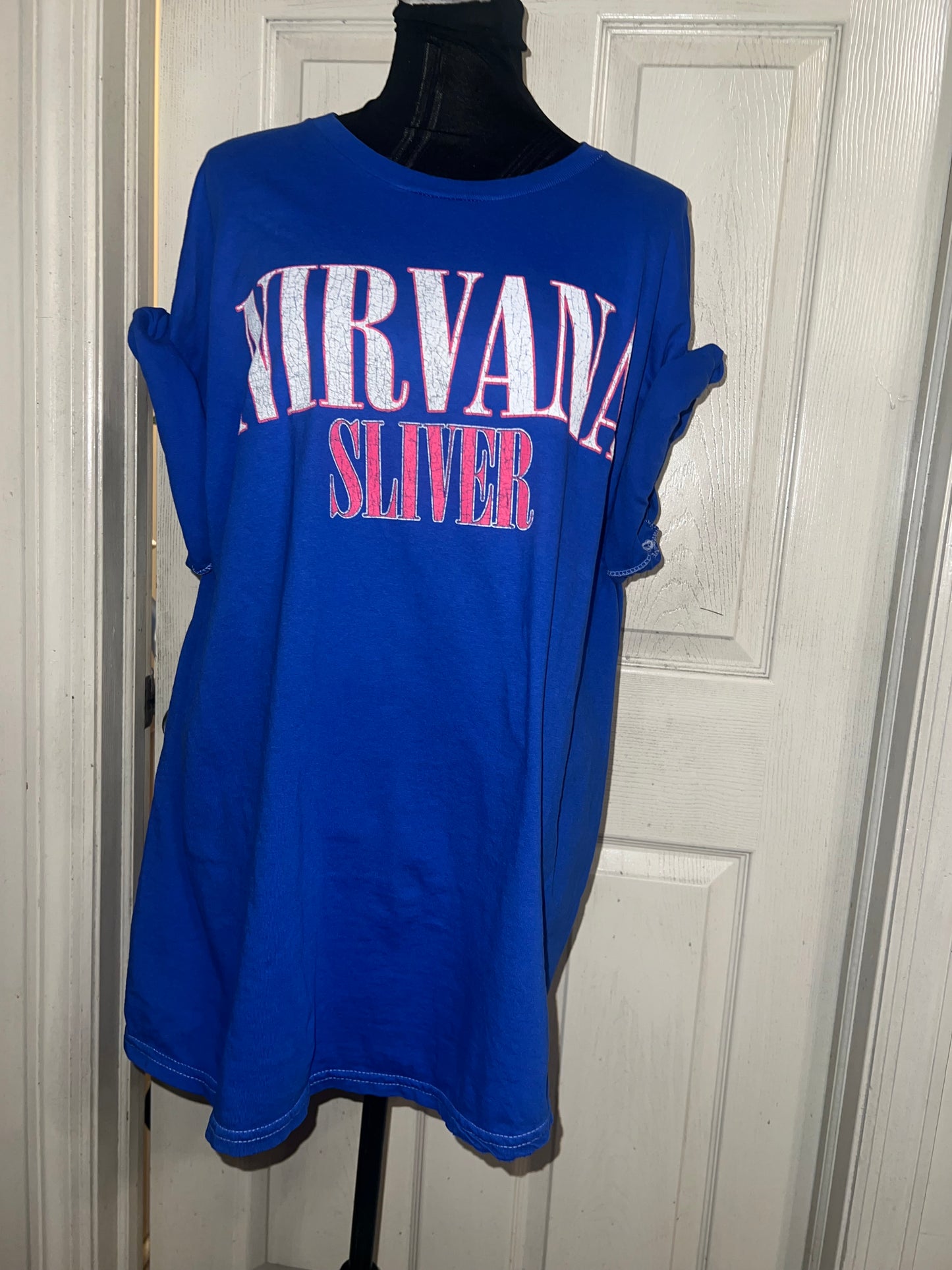 Nirvana Double Sided Oversized Distressed Tee
