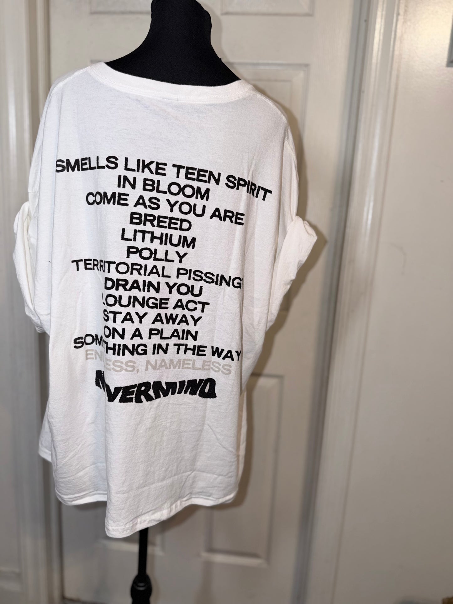 Nirvana Double Sided Oversized Distressed Tee