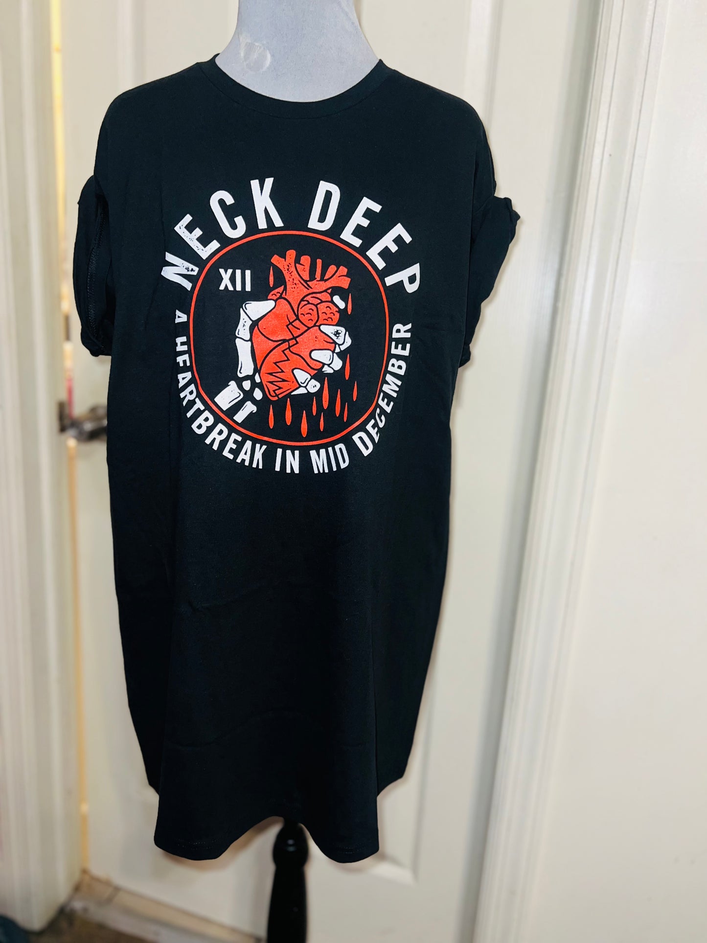 Neck Deep Oversized Distressed Tee