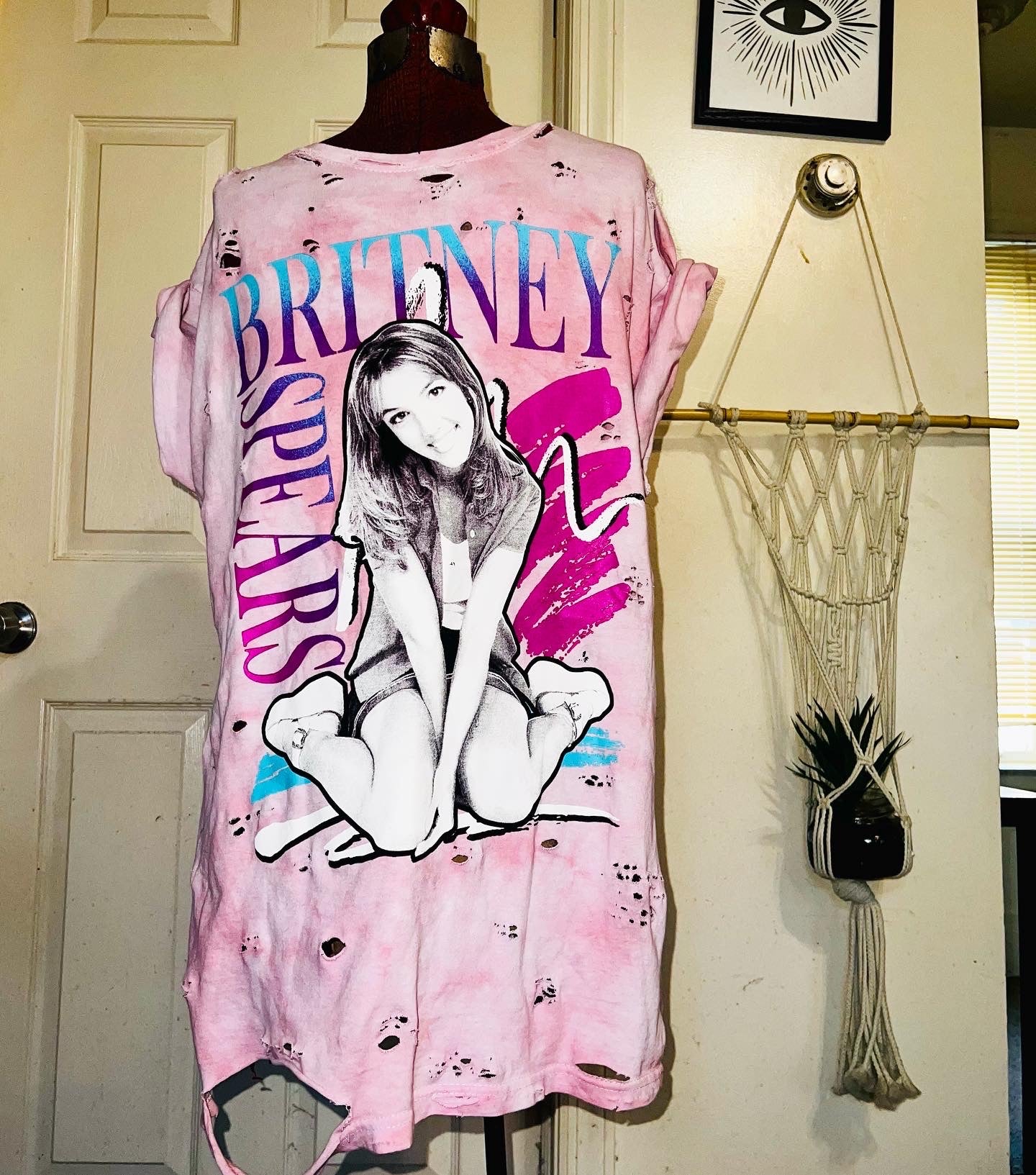 Britney Spears Tie Dye Oversized Distressed Tee