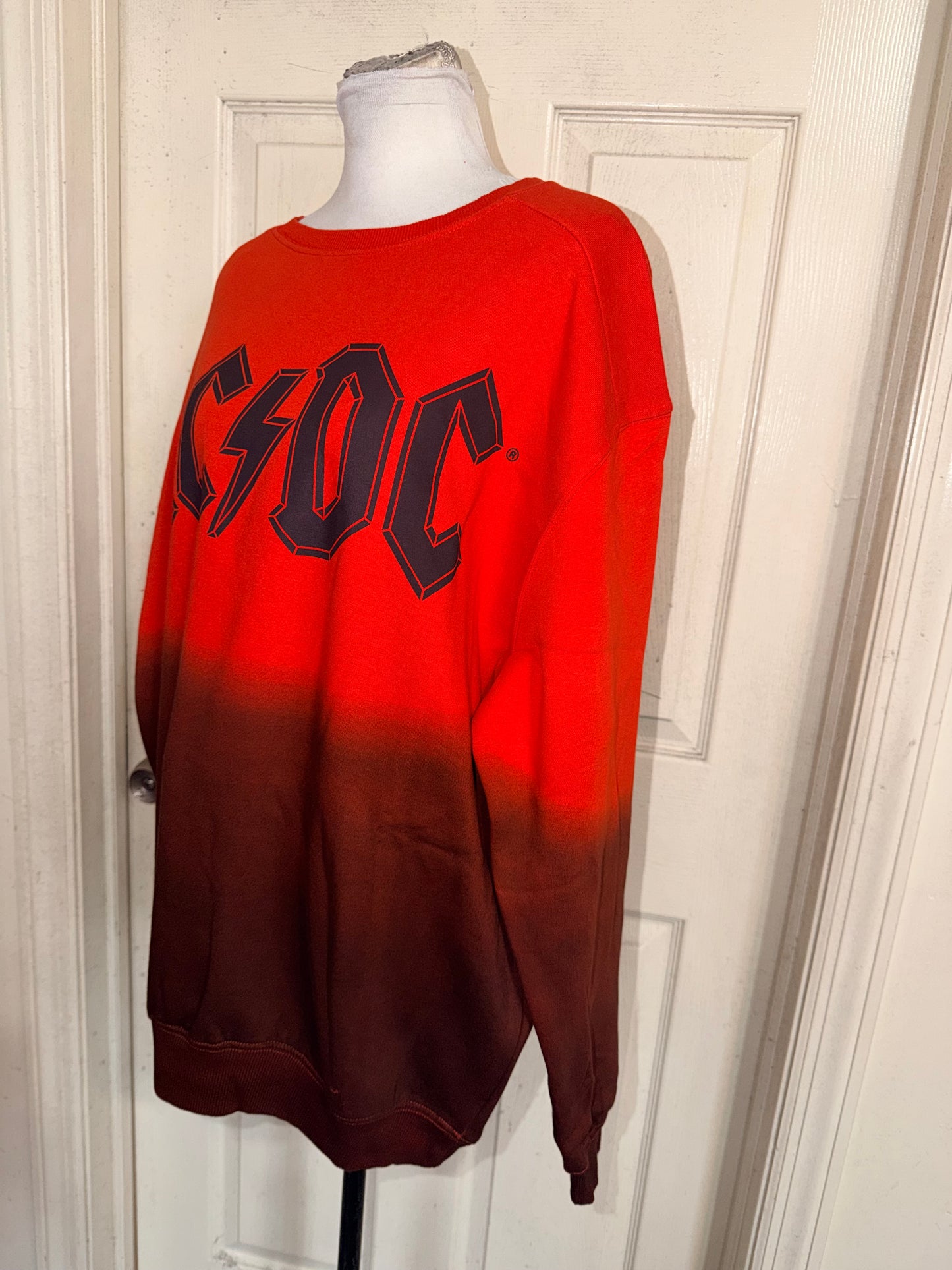 AC/DC Oversized Distressed Sweatshirt