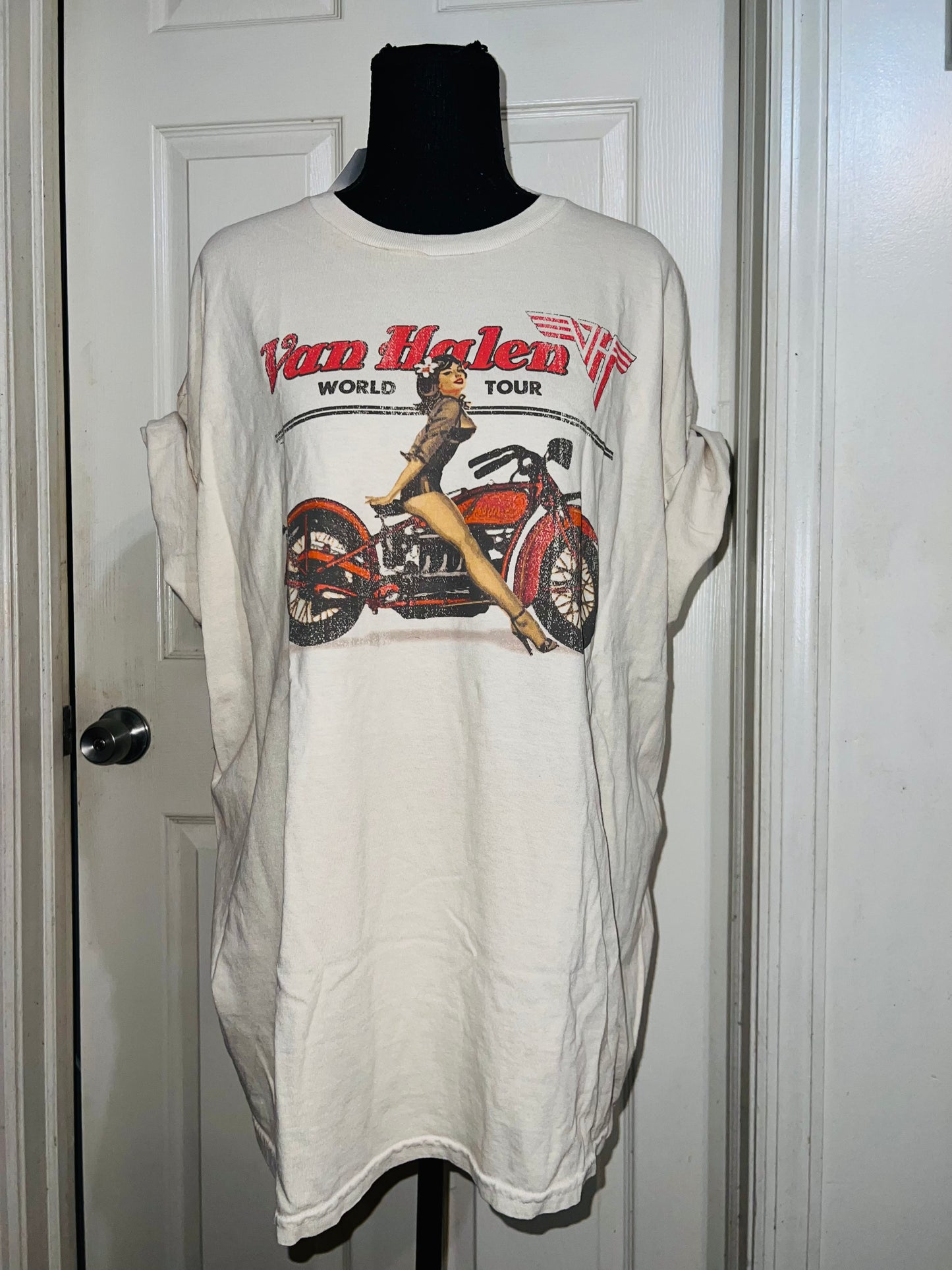 Van Halen Motorcycle Pin Up Oversized Tee