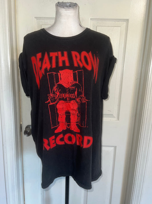 Death Row Records Oversized Distressed Tee